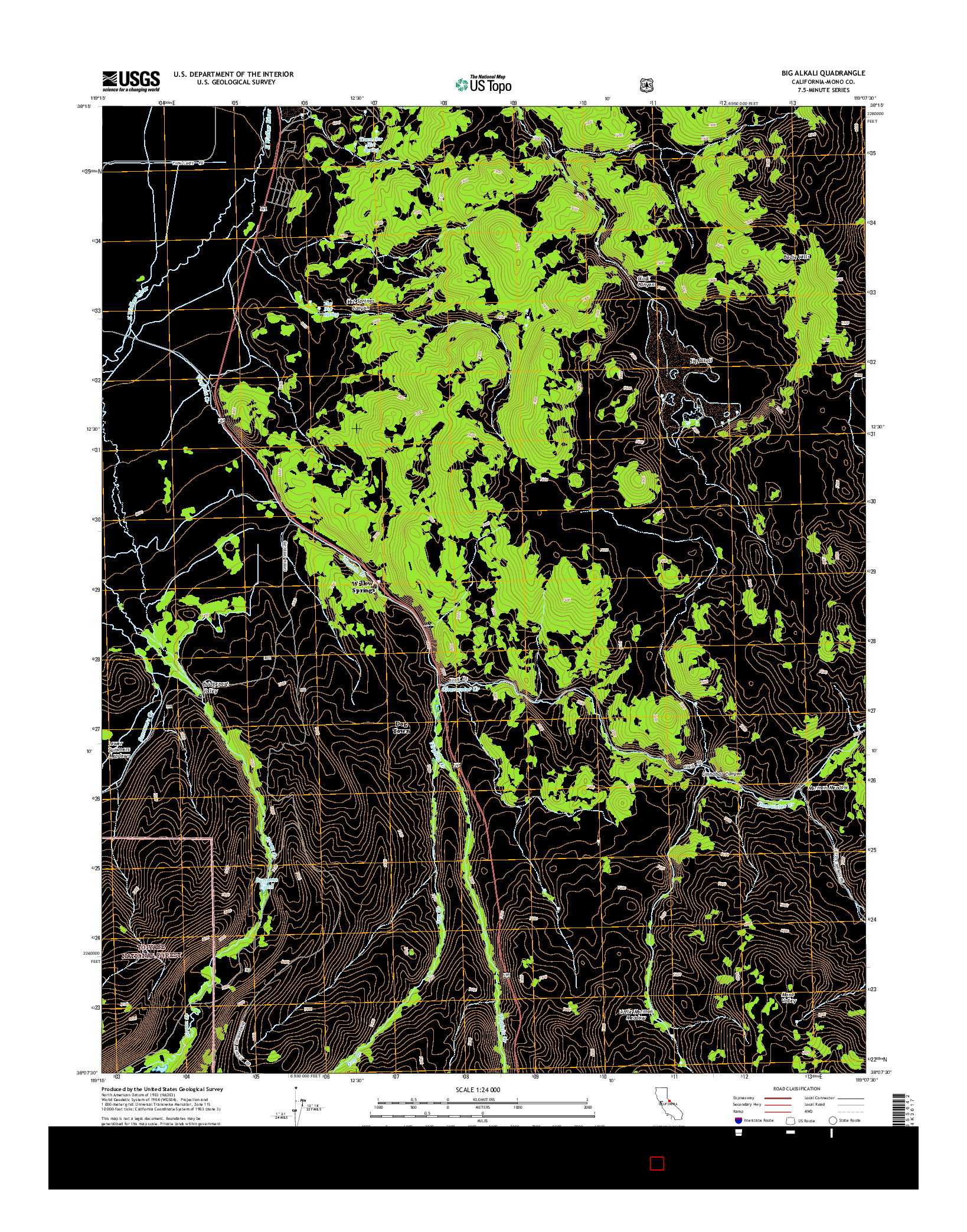 USGS US TOPO 7.5-MINUTE MAP FOR BIG ALKALI, CA 2015
