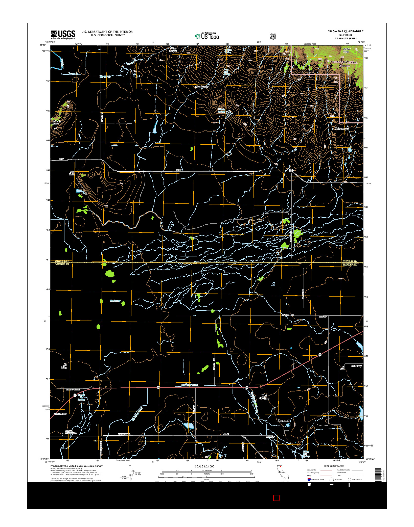 USGS US TOPO 7.5-MINUTE MAP FOR BIG SWAMP, CA 2015