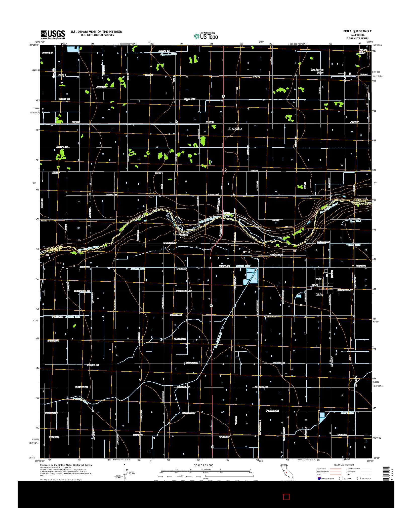 USGS US TOPO 7.5-MINUTE MAP FOR BIOLA, CA 2015