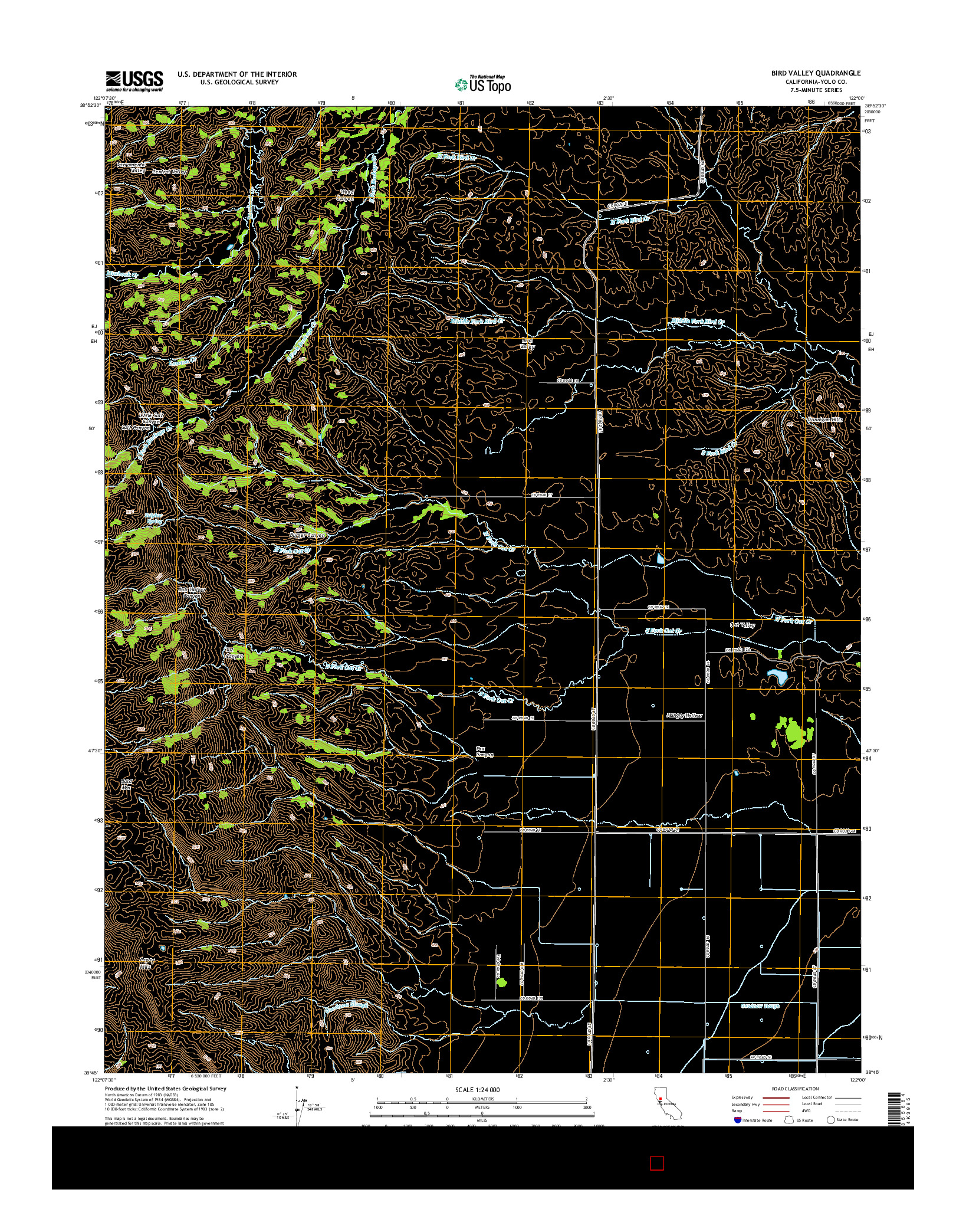 USGS US TOPO 7.5-MINUTE MAP FOR BIRD VALLEY, CA 2015