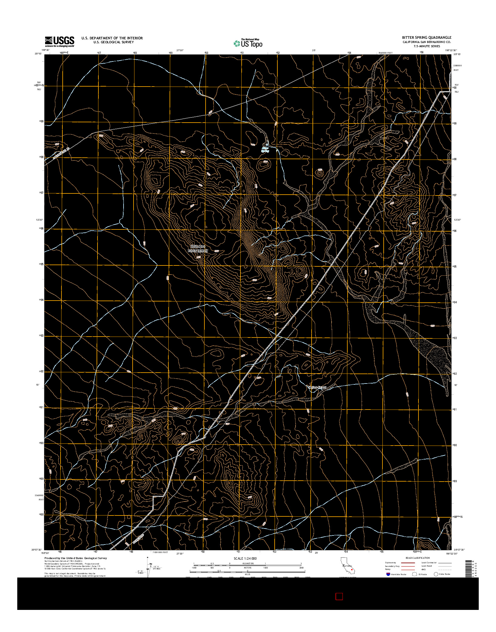 USGS US TOPO 7.5-MINUTE MAP FOR BITTER SPRING, CA 2015