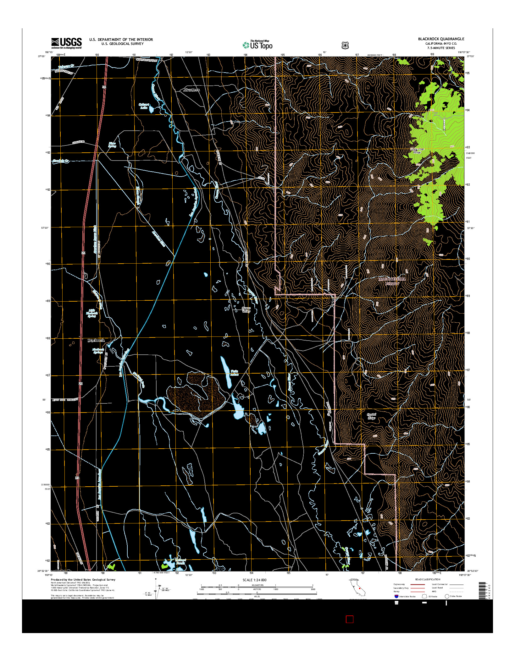 USGS US TOPO 7.5-MINUTE MAP FOR BLACKROCK, CA 2015