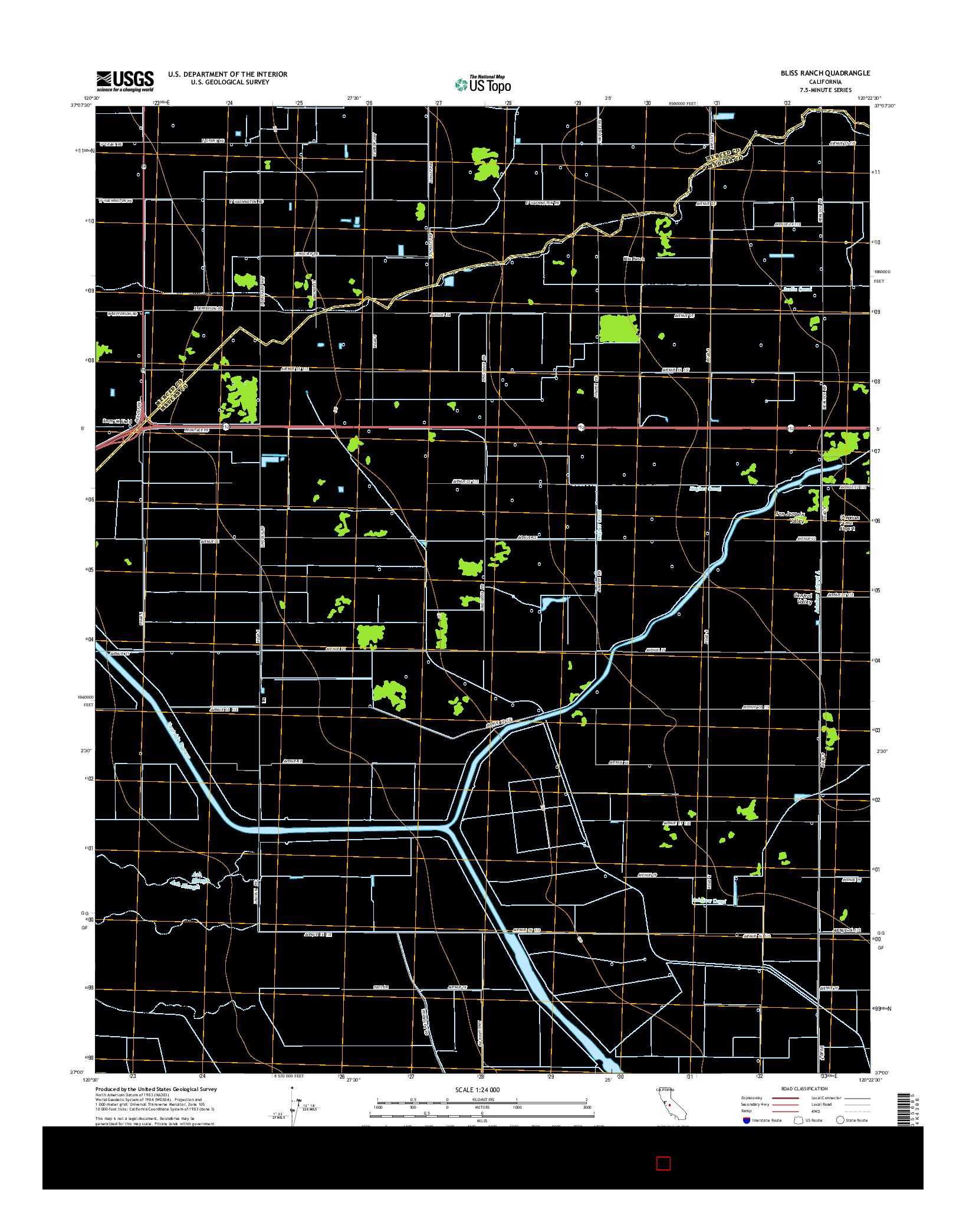 USGS US TOPO 7.5-MINUTE MAP FOR BLISS RANCH, CA 2015