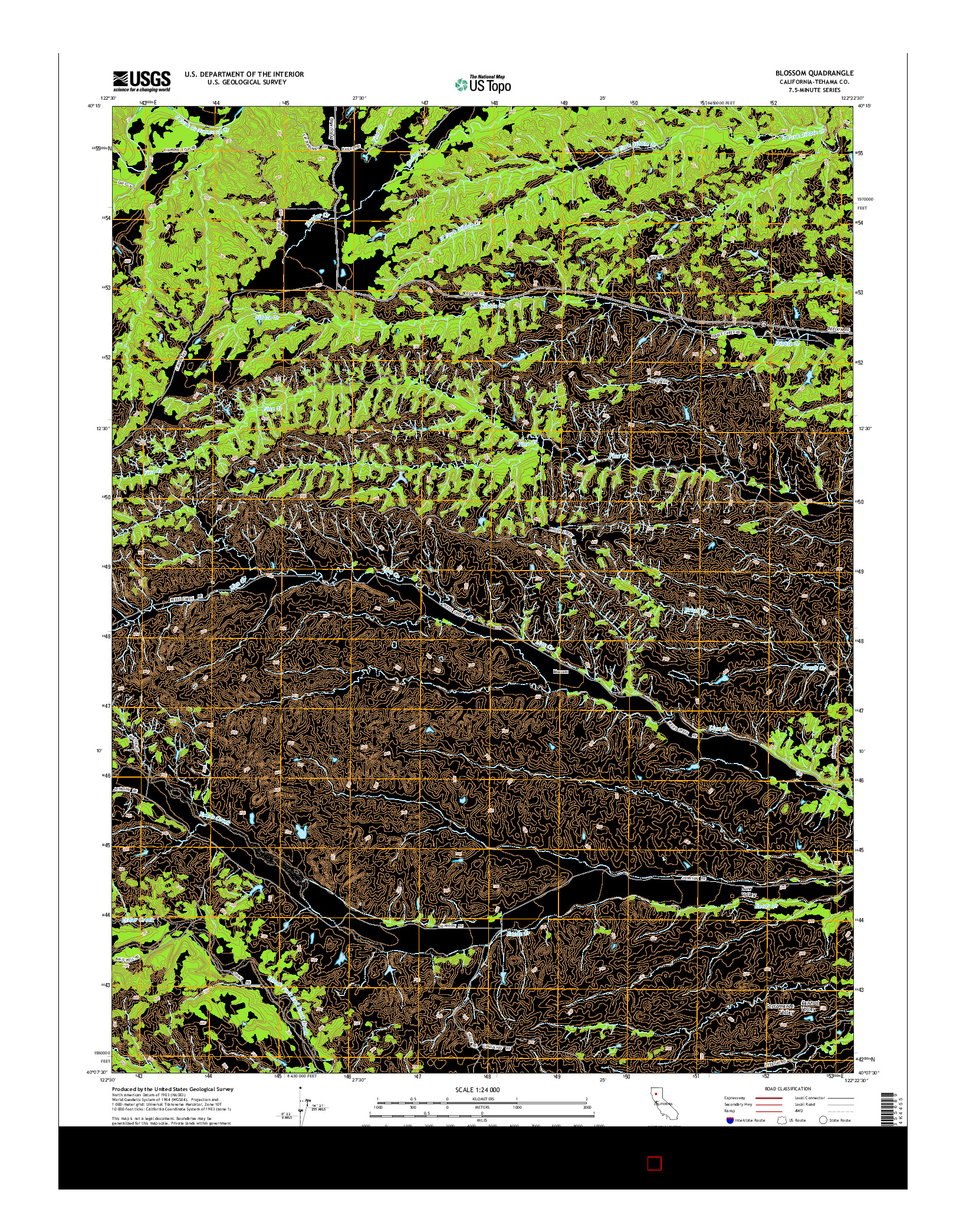 USGS US TOPO 7.5-MINUTE MAP FOR BLOSSOM, CA 2015