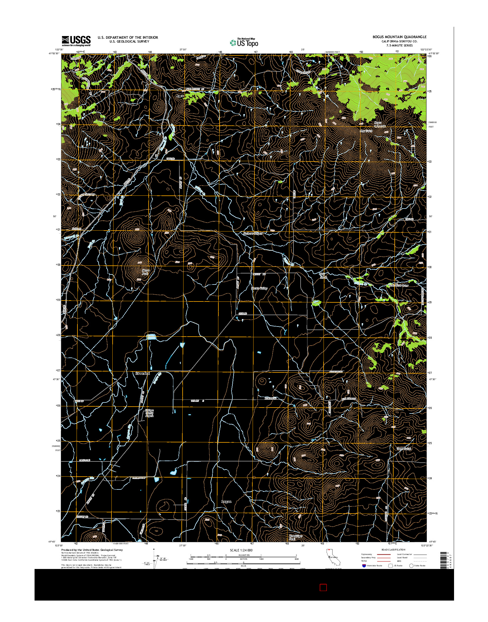 USGS US TOPO 7.5-MINUTE MAP FOR BOGUS MOUNTAIN, CA 2015