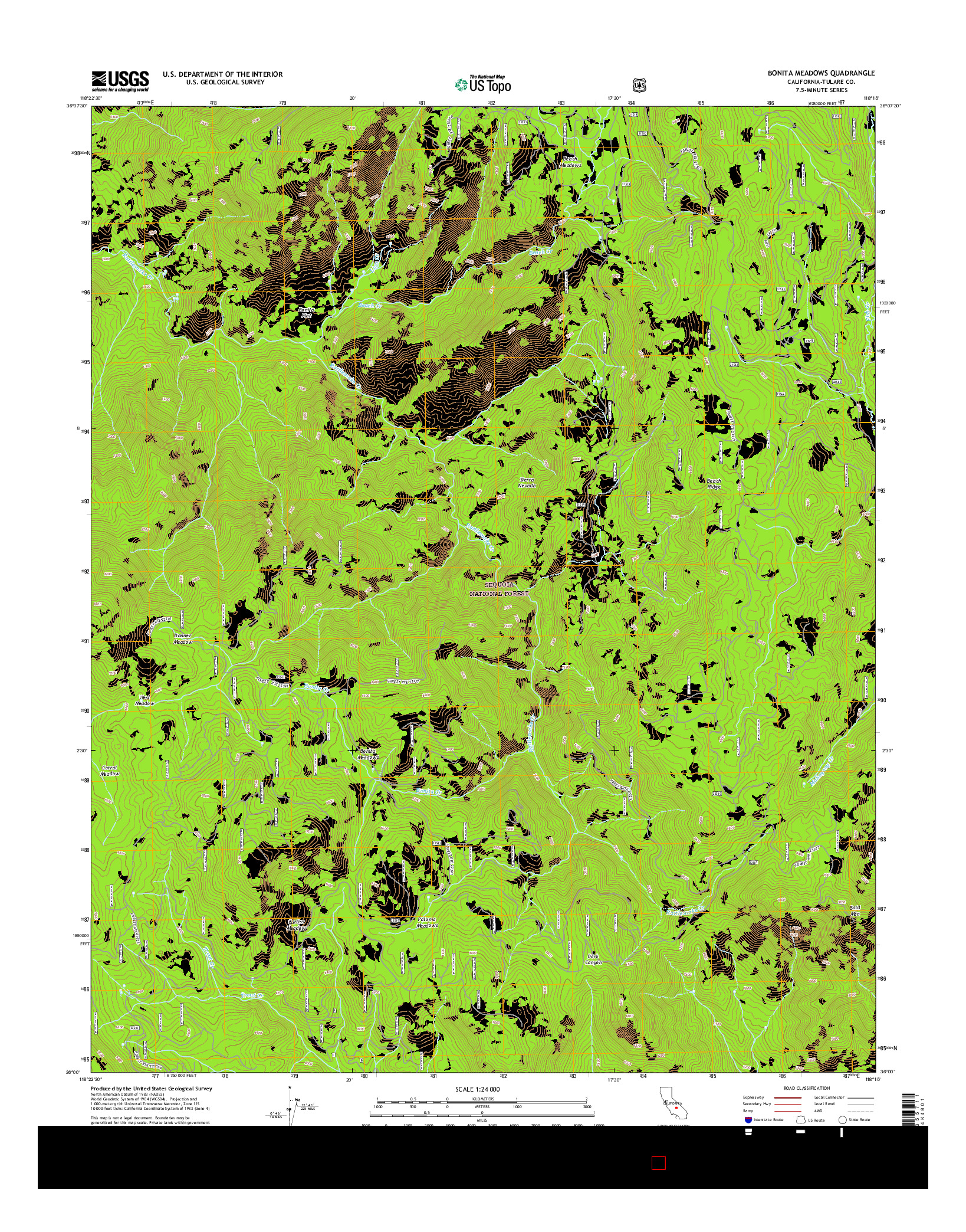 USGS US TOPO 7.5-MINUTE MAP FOR BONITA MEADOWS, CA 2015