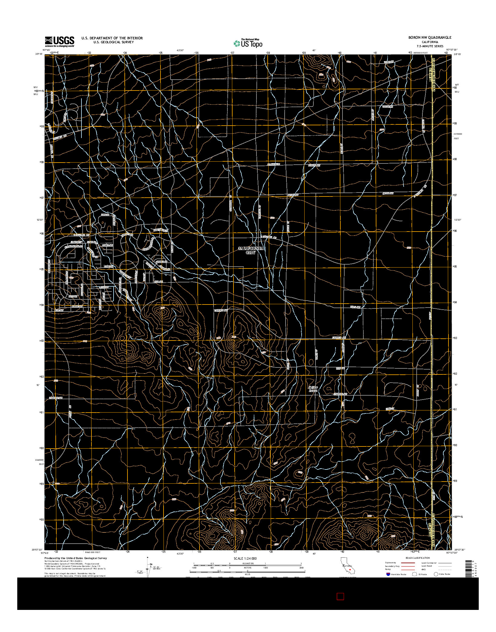 USGS US TOPO 7.5-MINUTE MAP FOR BORON NW, CA 2015