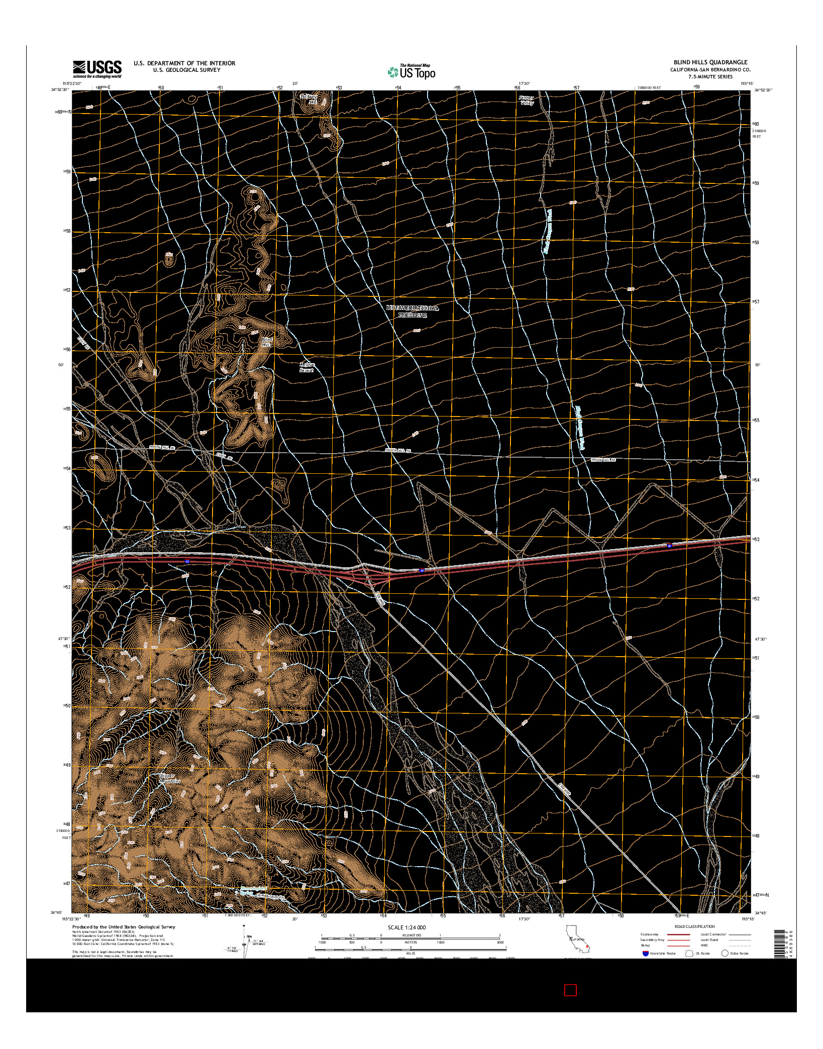 USGS US TOPO 7.5-MINUTE MAP FOR BLIND HILLS, CA 2015