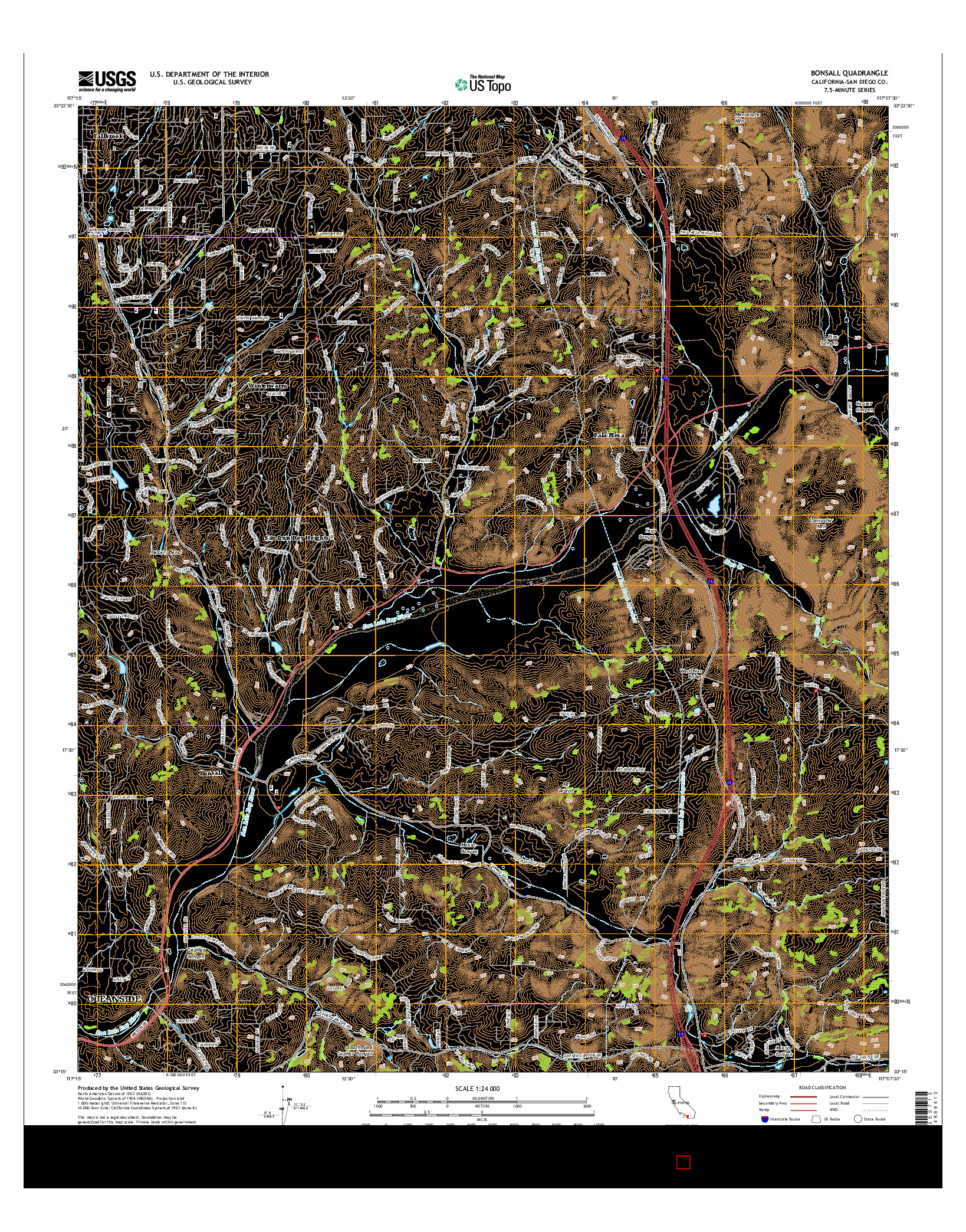 USGS US TOPO 7.5-MINUTE MAP FOR BONSALL, CA 2015