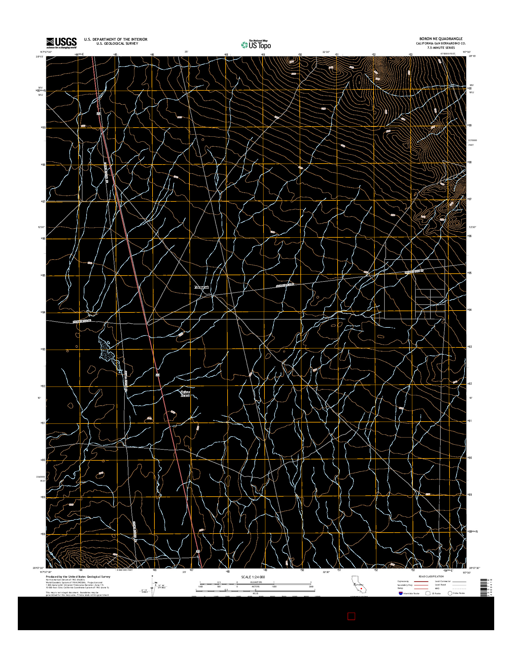 USGS US TOPO 7.5-MINUTE MAP FOR BORON NE, CA 2015