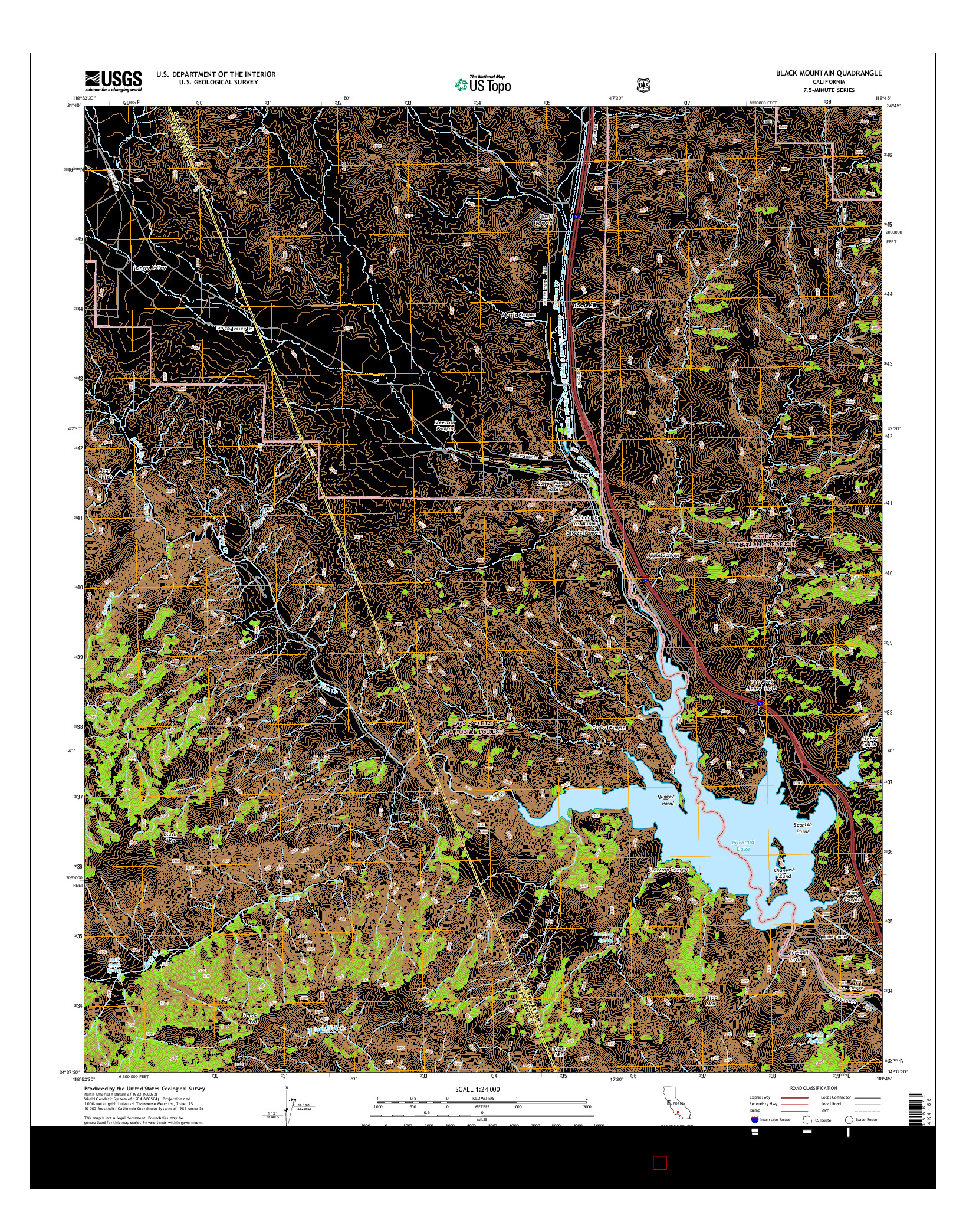 USGS US TOPO 7.5-MINUTE MAP FOR BLACK MOUNTAIN, CA 2015