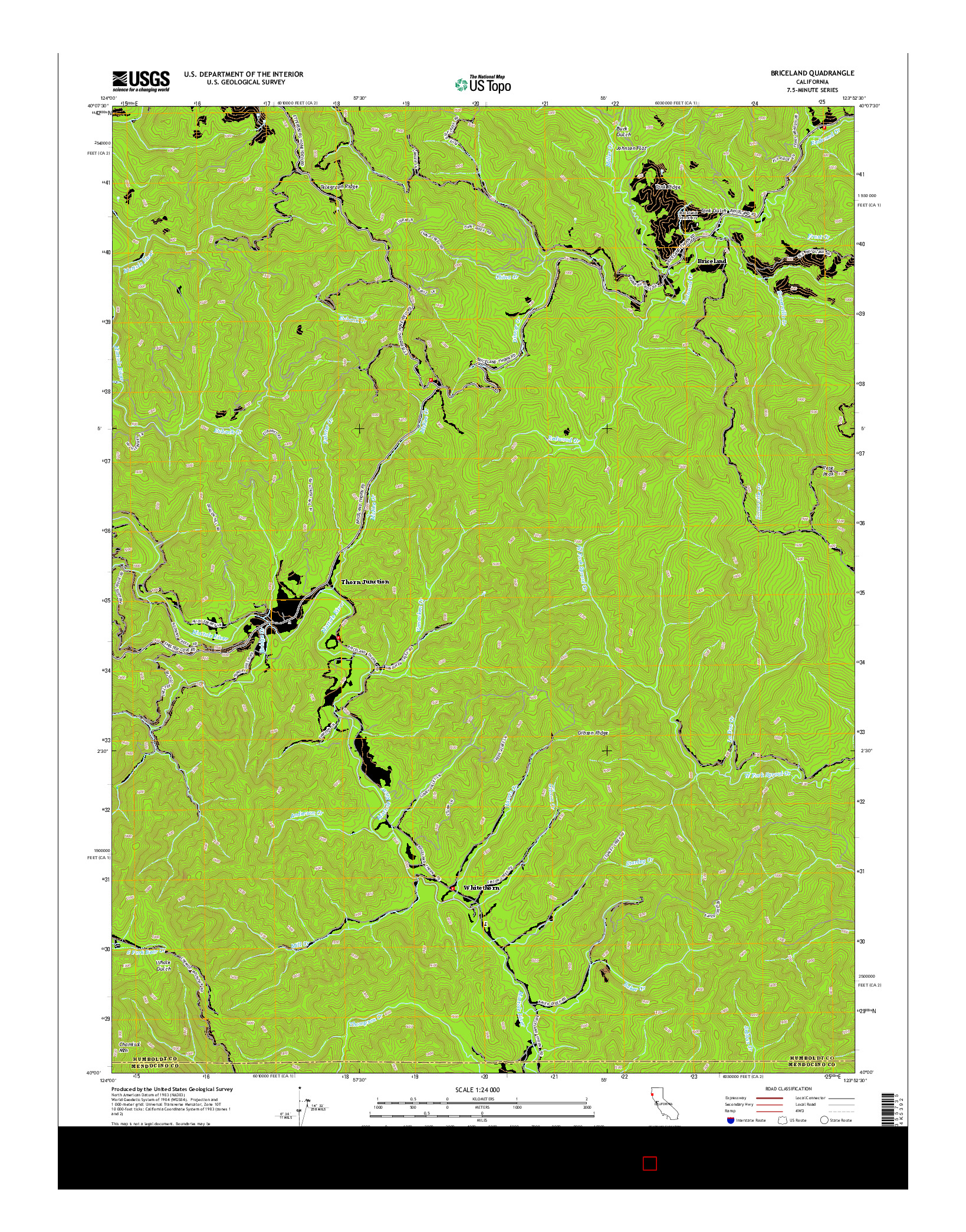 USGS US TOPO 7.5-MINUTE MAP FOR BRICELAND, CA 2015