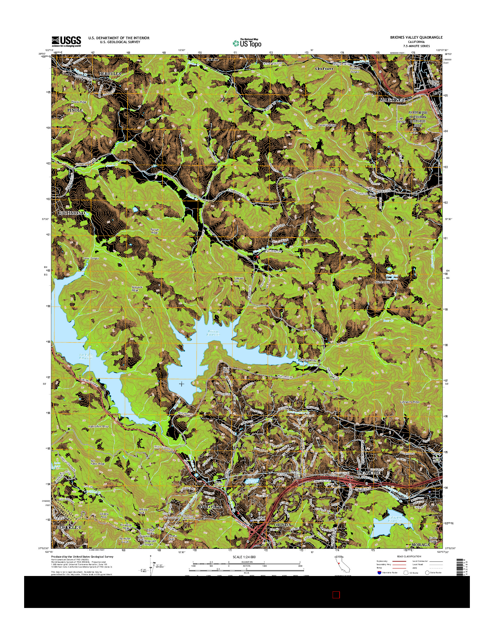 USGS US TOPO 7.5-MINUTE MAP FOR BRIONES VALLEY, CA 2015