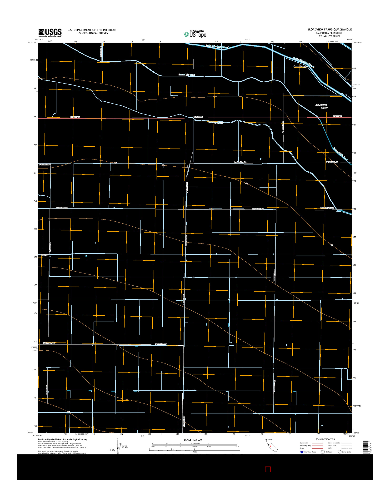 USGS US TOPO 7.5-MINUTE MAP FOR BROADVIEW FARMS, CA 2015