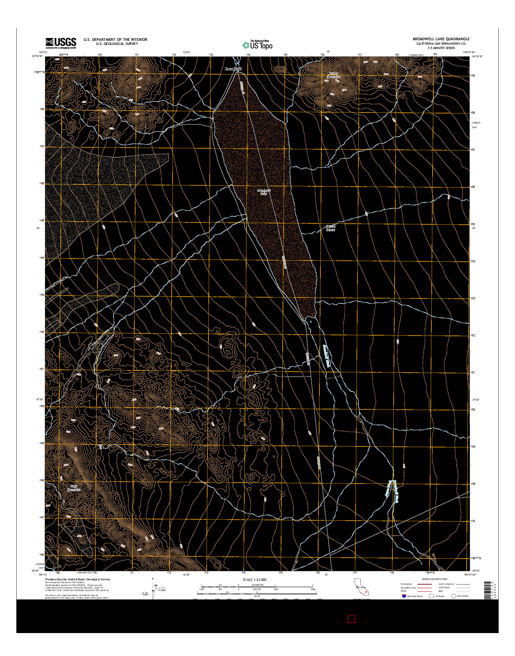 USGS US TOPO 7.5-MINUTE MAP FOR BROADWELL LAKE, CA 2015