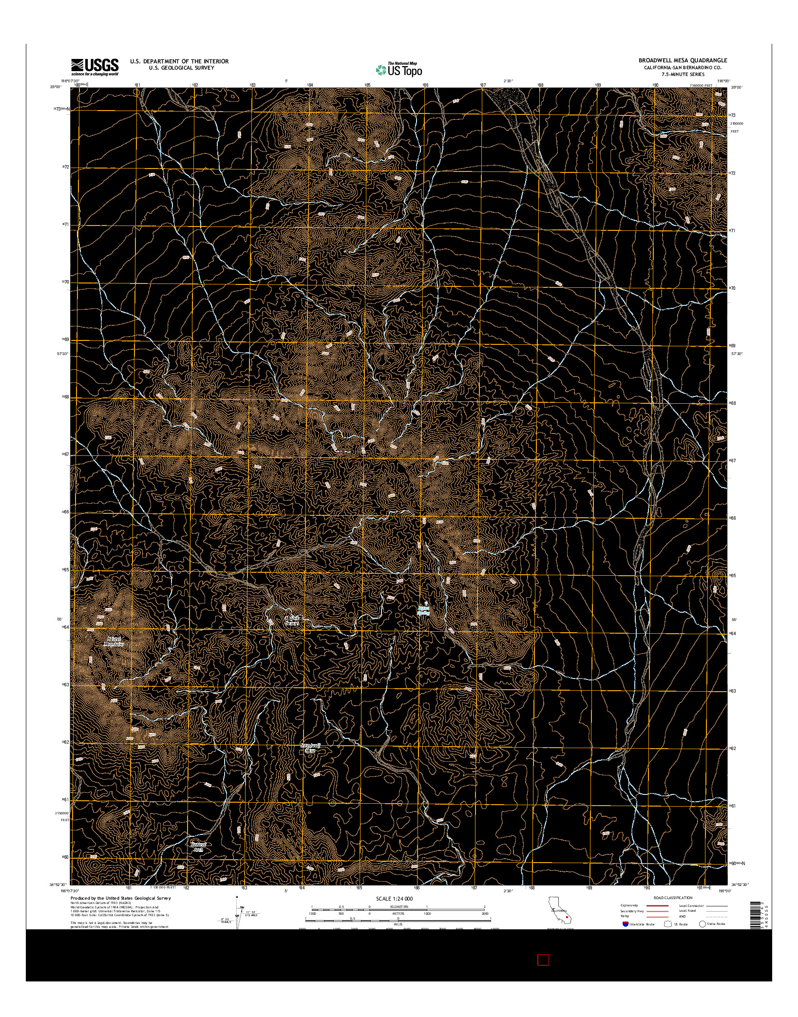 USGS US TOPO 7.5-MINUTE MAP FOR BROADWELL MESA, CA 2015