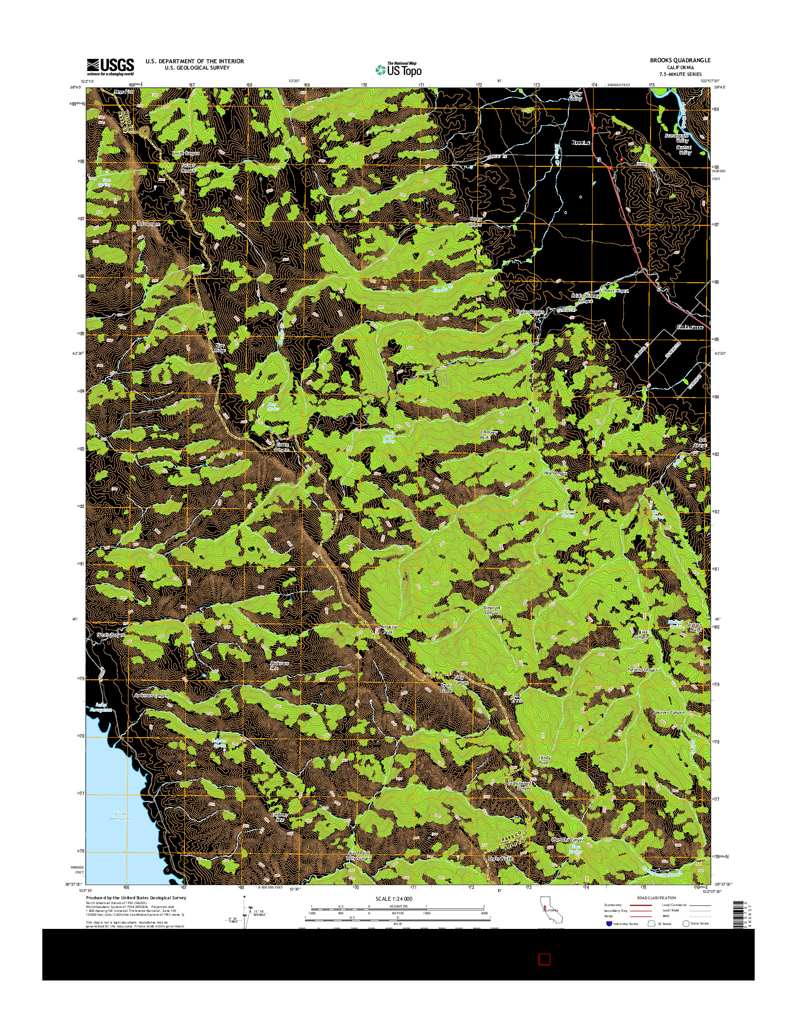 USGS US TOPO 7.5-MINUTE MAP FOR BROOKS, CA 2015