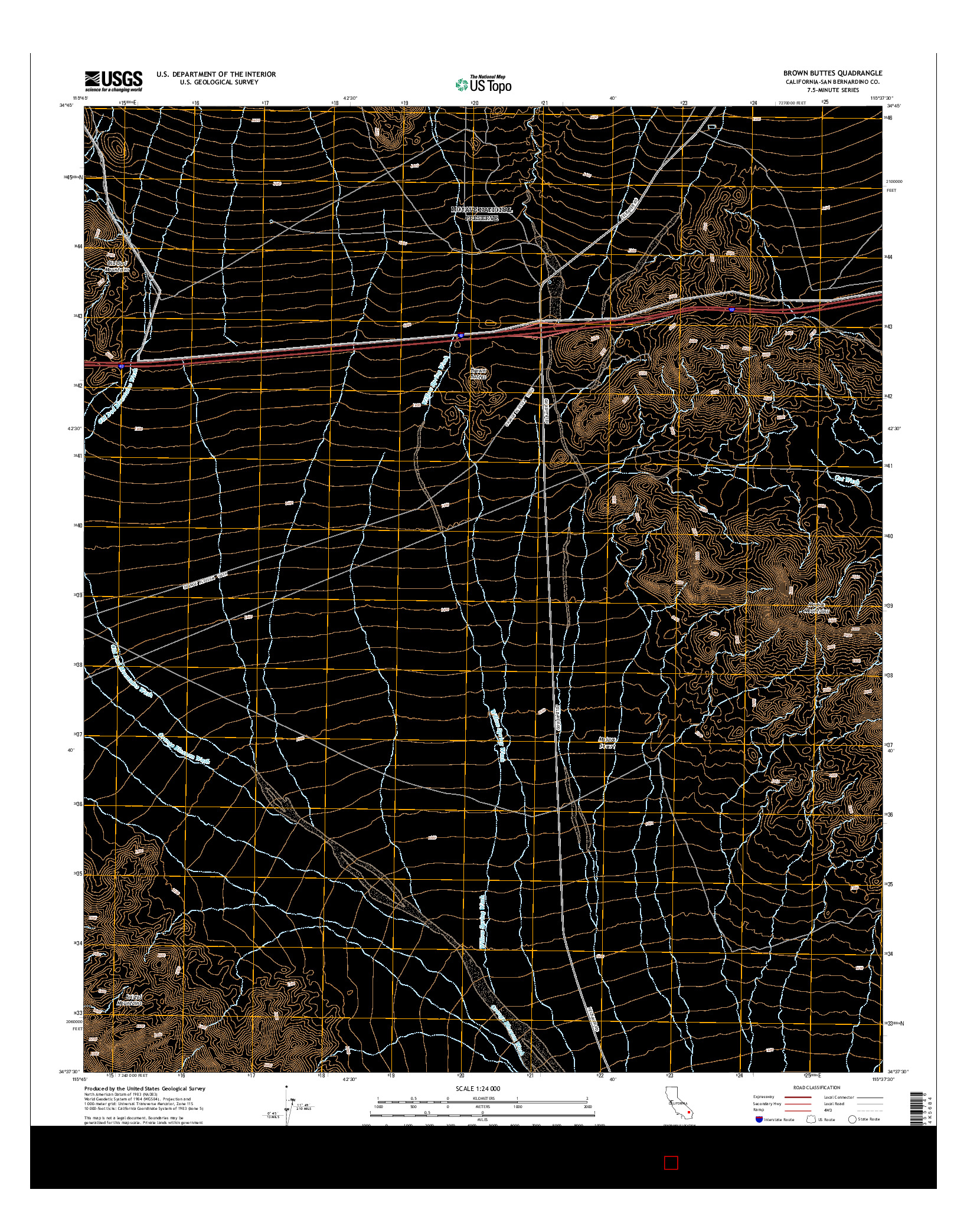 USGS US TOPO 7.5-MINUTE MAP FOR BROWN BUTTES, CA 2015