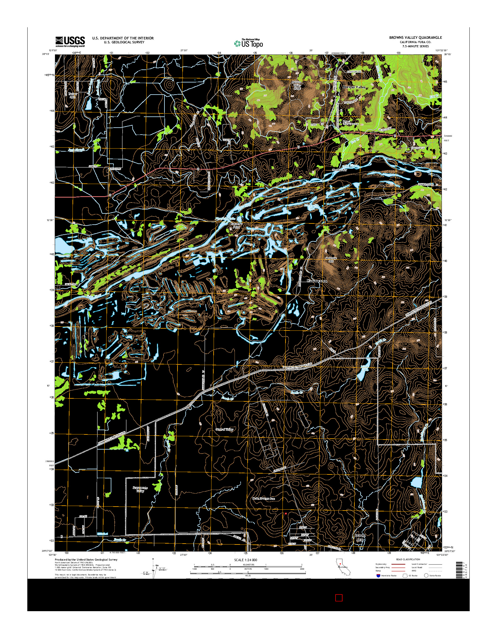 USGS US TOPO 7.5-MINUTE MAP FOR BROWNS VALLEY, CA 2015