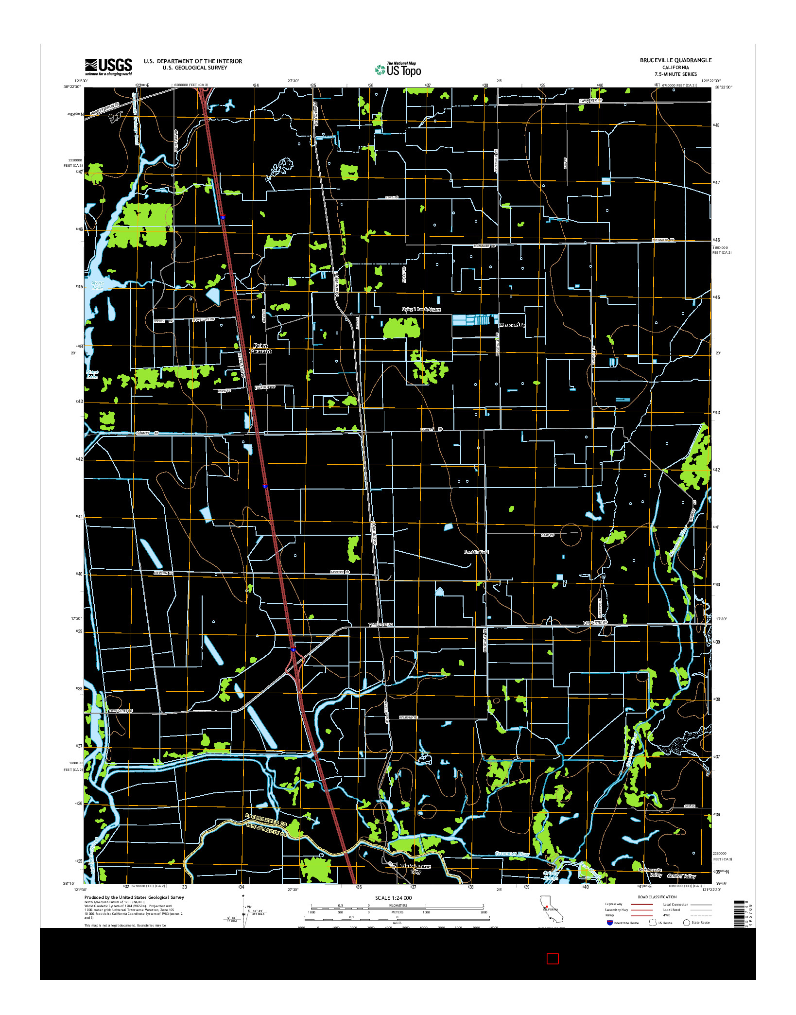 USGS US TOPO 7.5-MINUTE MAP FOR BRUCEVILLE, CA 2015