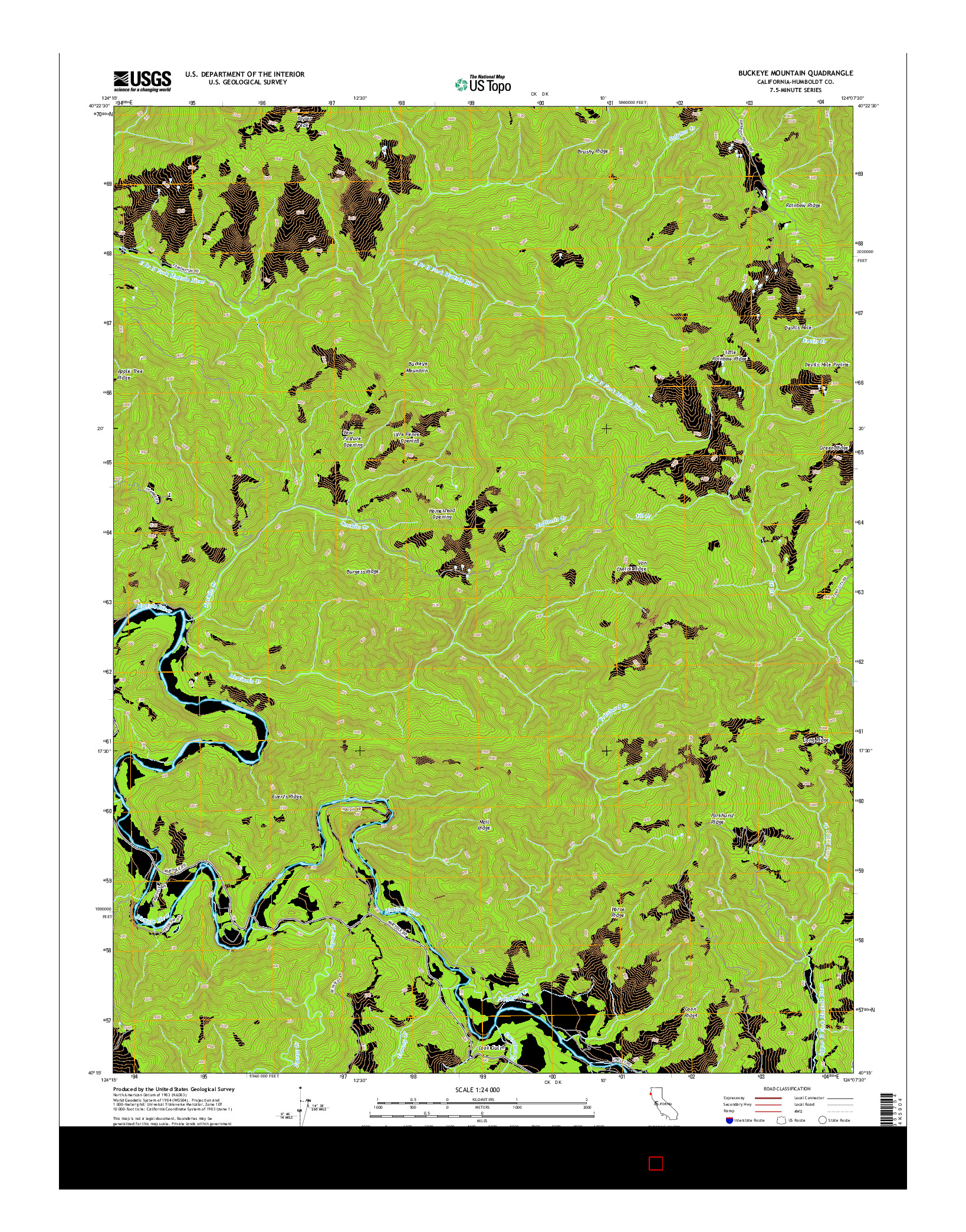 USGS US TOPO 7.5-MINUTE MAP FOR BUCKEYE MOUNTAIN, CA 2015