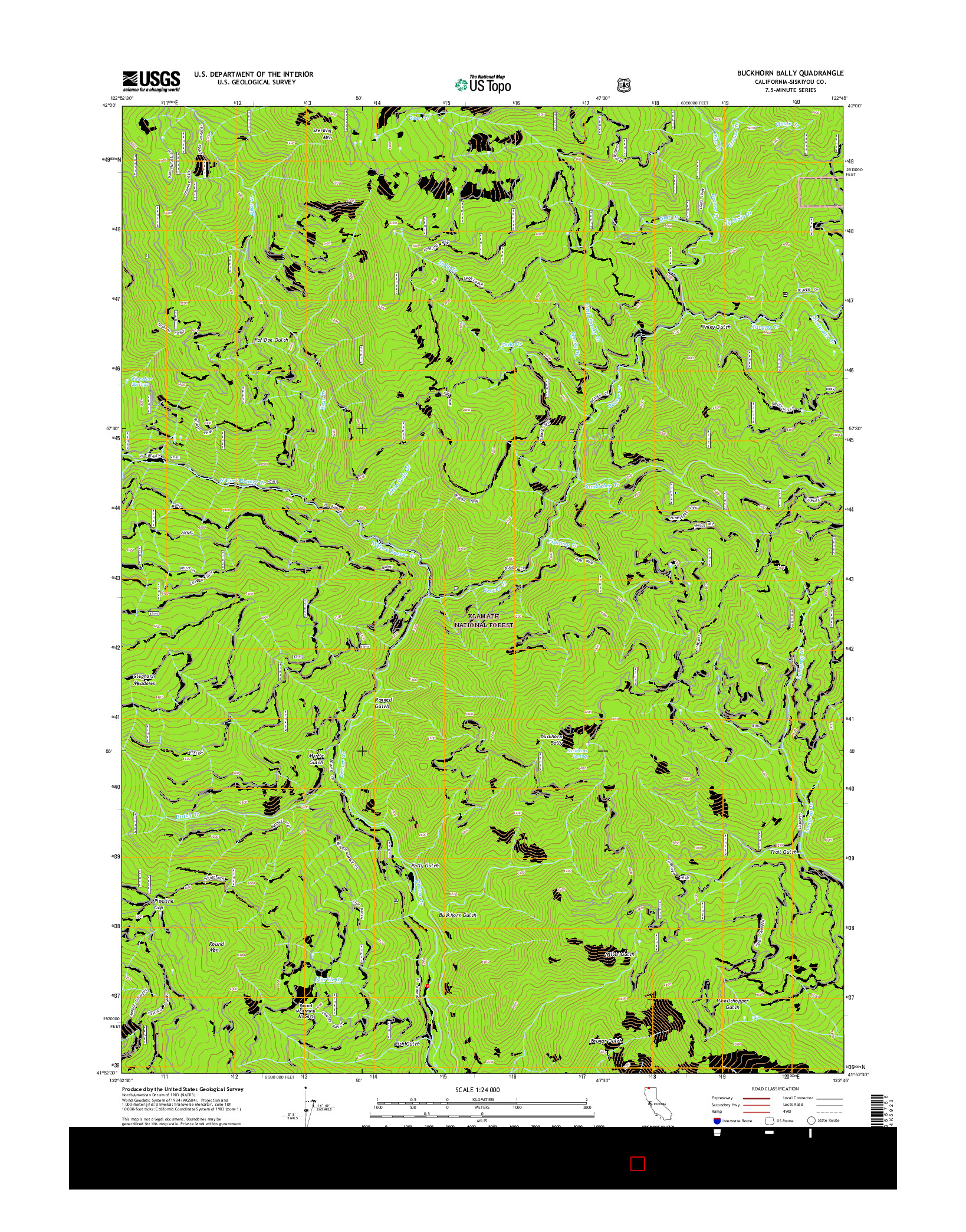 USGS US TOPO 7.5-MINUTE MAP FOR BUCKHORN BALLY, CA 2015