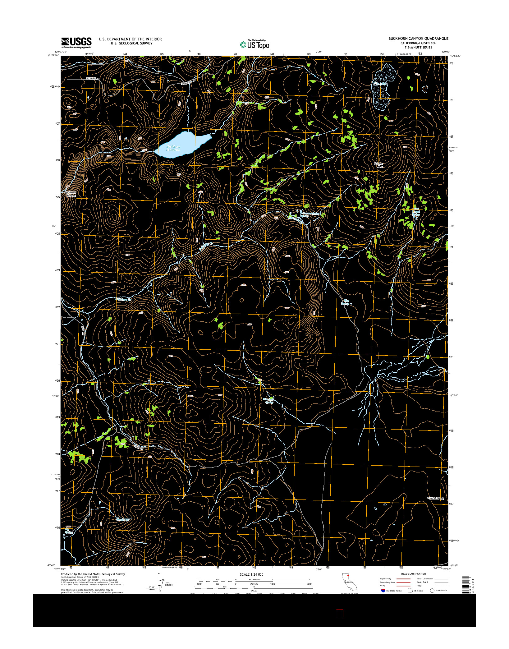 USGS US TOPO 7.5-MINUTE MAP FOR BUCKHORN CANYON, CA 2015