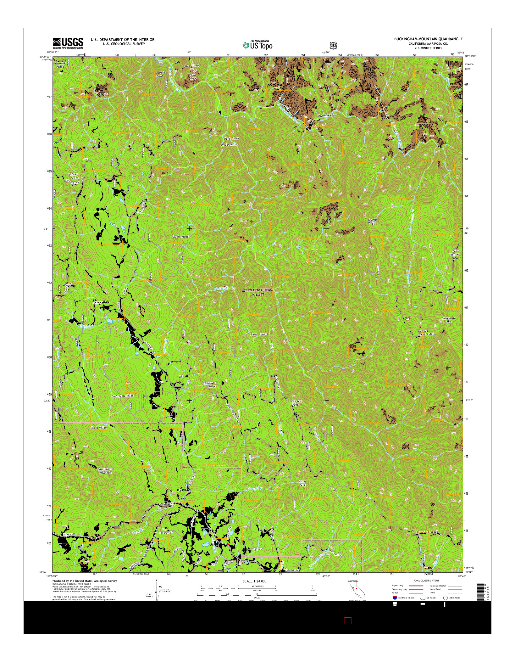 USGS US TOPO 7.5-MINUTE MAP FOR BUCKINGHAM MOUNTAIN, CA 2015