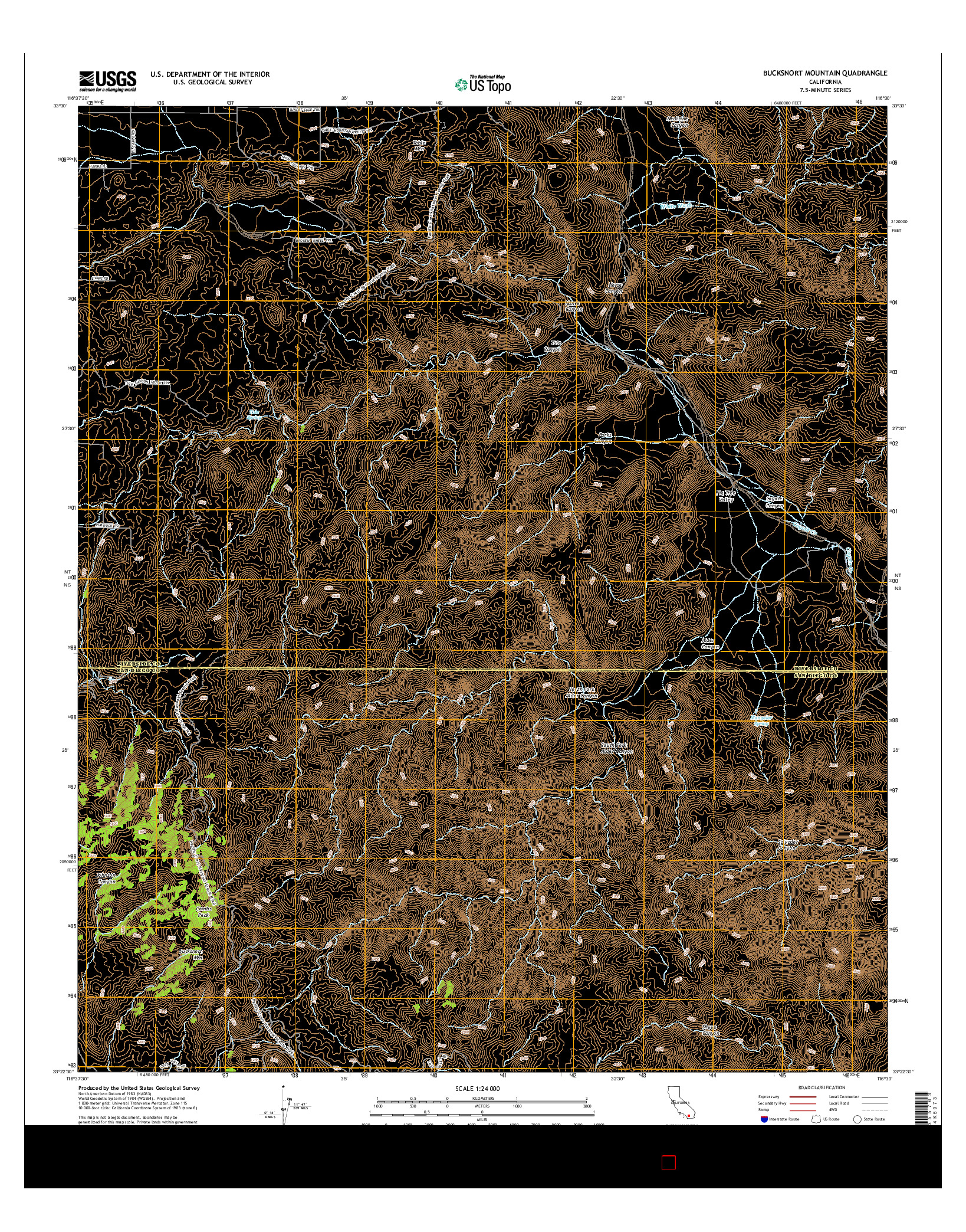 USGS US TOPO 7.5-MINUTE MAP FOR BUCKSNORT MOUNTAIN, CA 2015