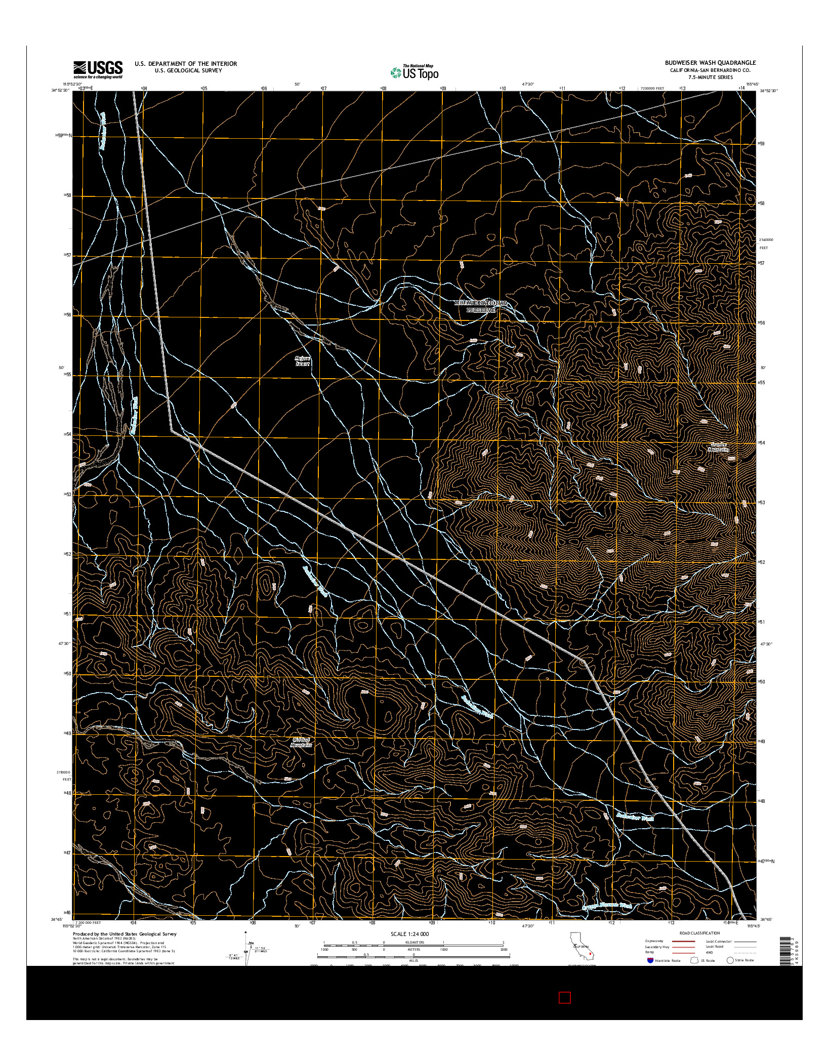 USGS US TOPO 7.5-MINUTE MAP FOR BUDWEISER WASH, CA 2015