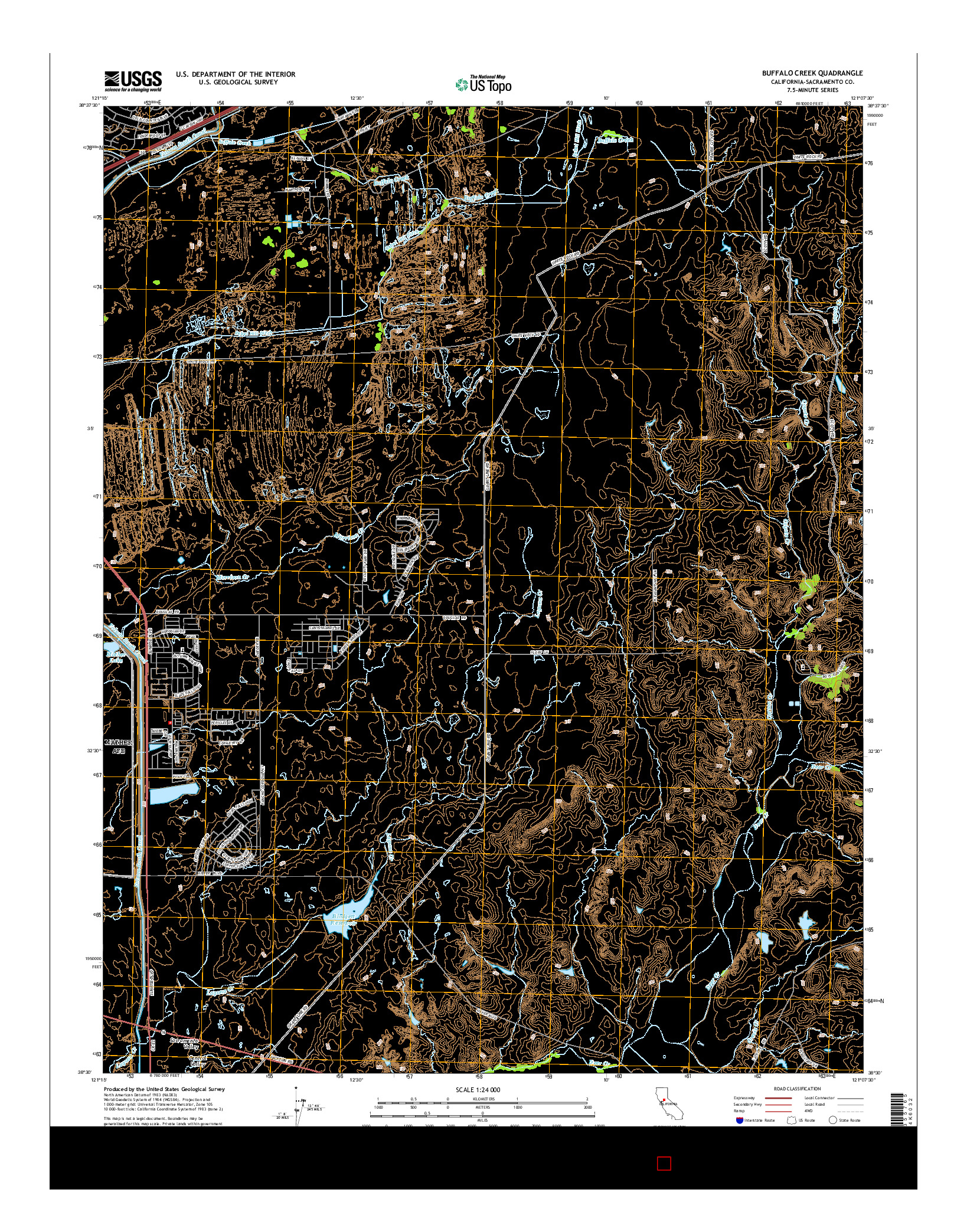 USGS US TOPO 7.5-MINUTE MAP FOR BUFFALO CREEK, CA 2015