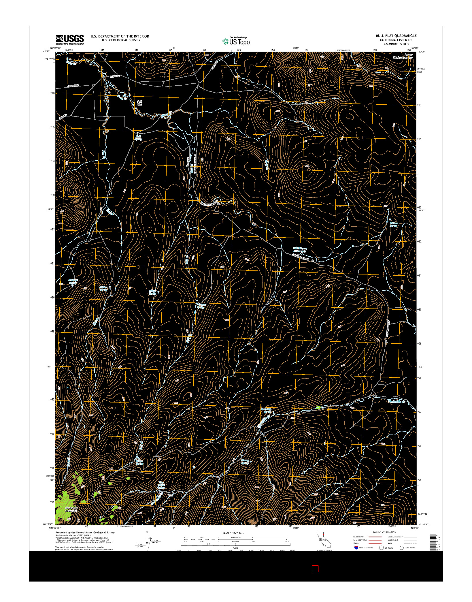 USGS US TOPO 7.5-MINUTE MAP FOR BULL FLAT, CA 2015