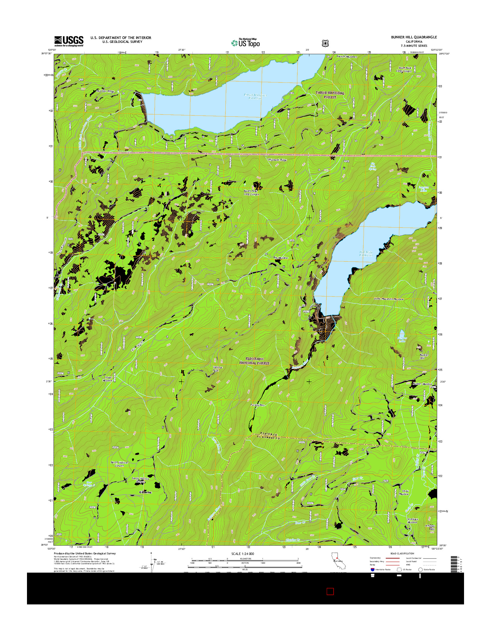 USGS US TOPO 7.5-MINUTE MAP FOR BUNKER HILL, CA 2015