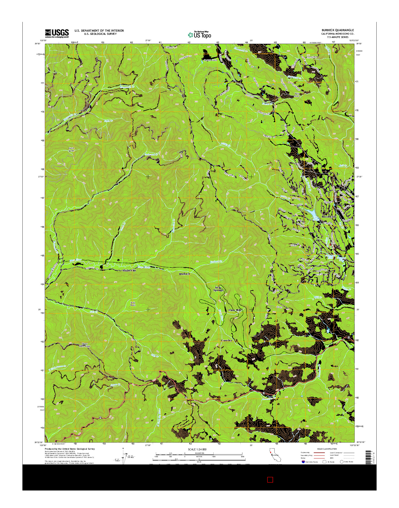 USGS US TOPO 7.5-MINUTE MAP FOR BURBECK, CA 2015