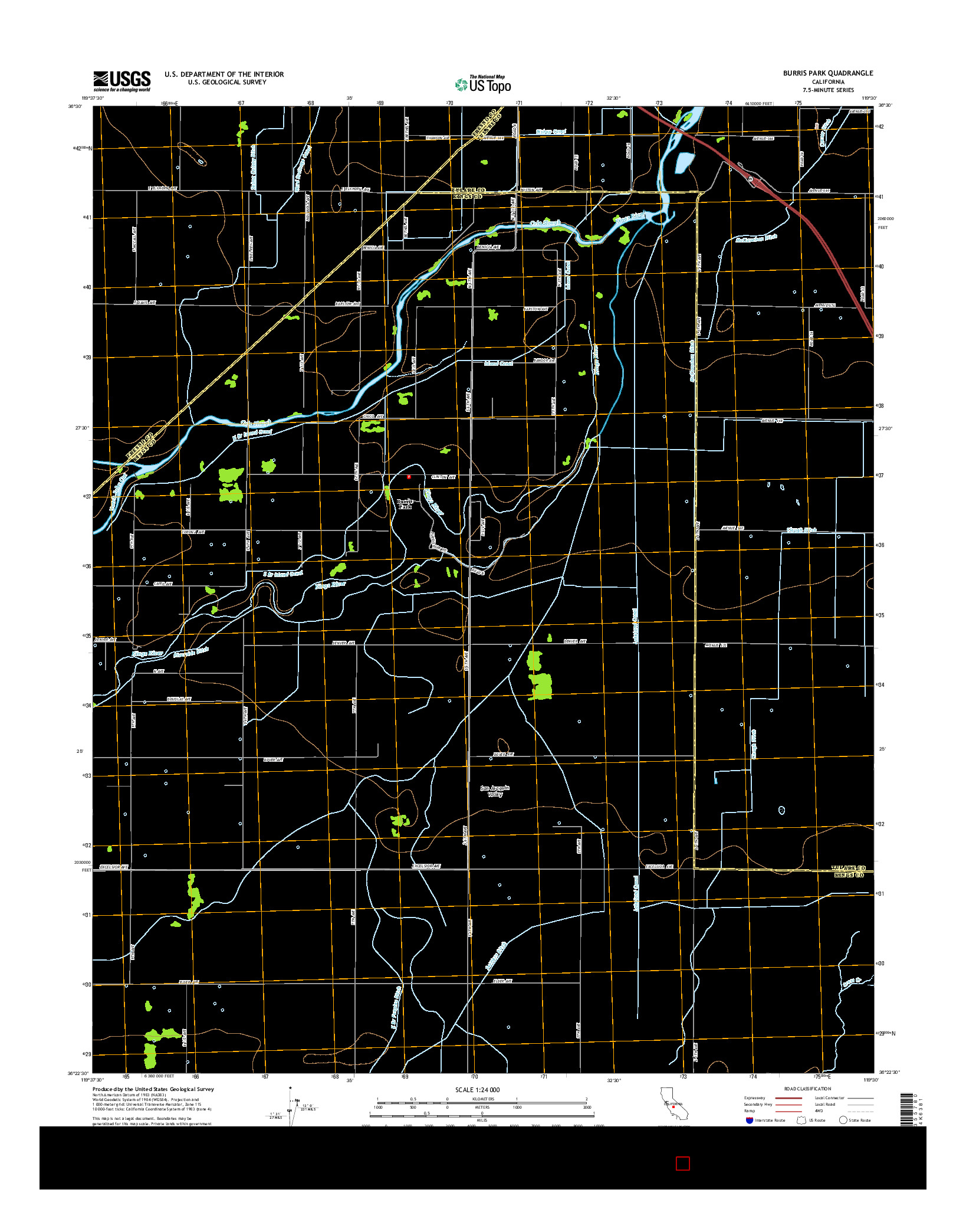 USGS US TOPO 7.5-MINUTE MAP FOR BURRIS PARK, CA 2015