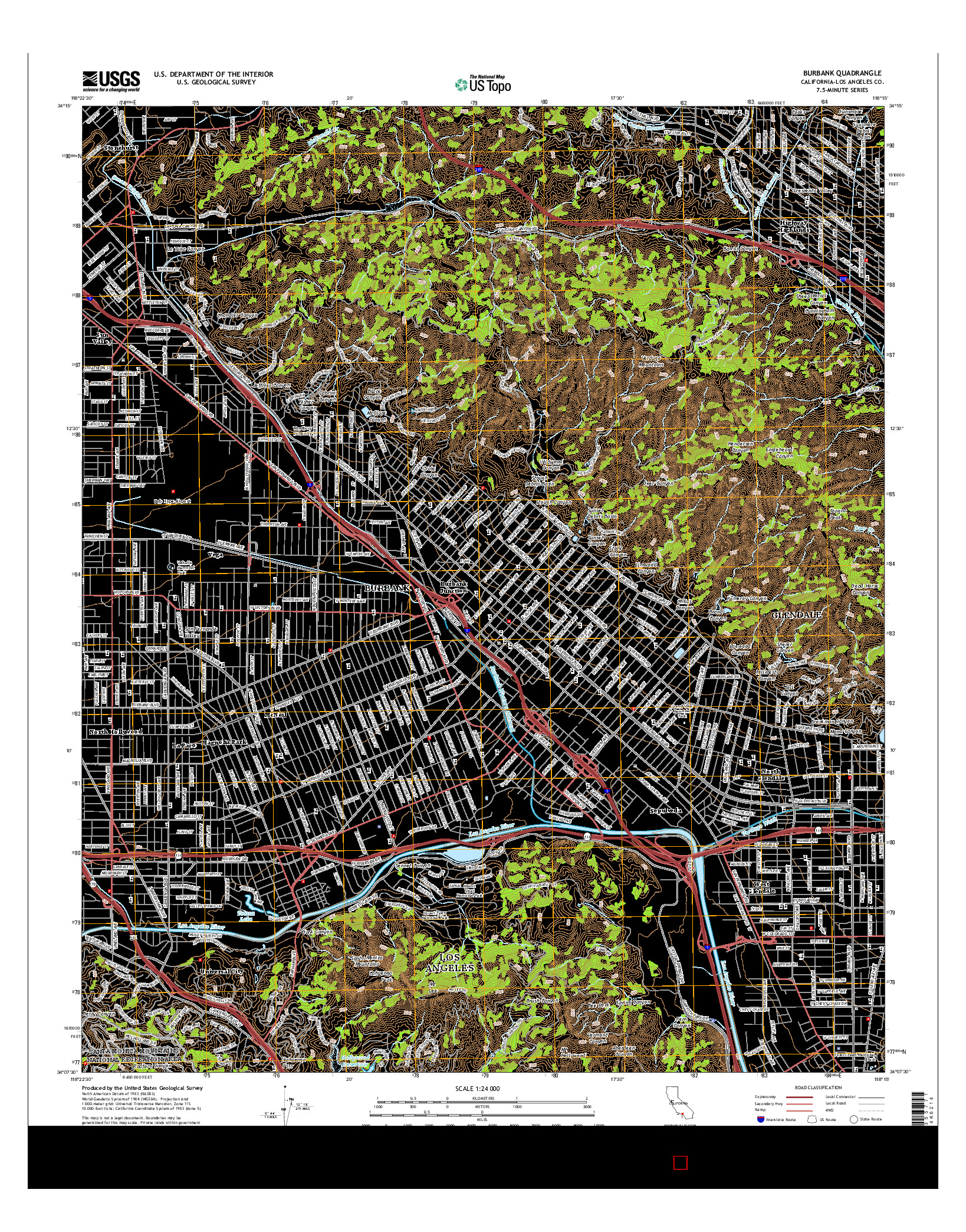 USGS US TOPO 7.5-MINUTE MAP FOR BURBANK, CA 2015