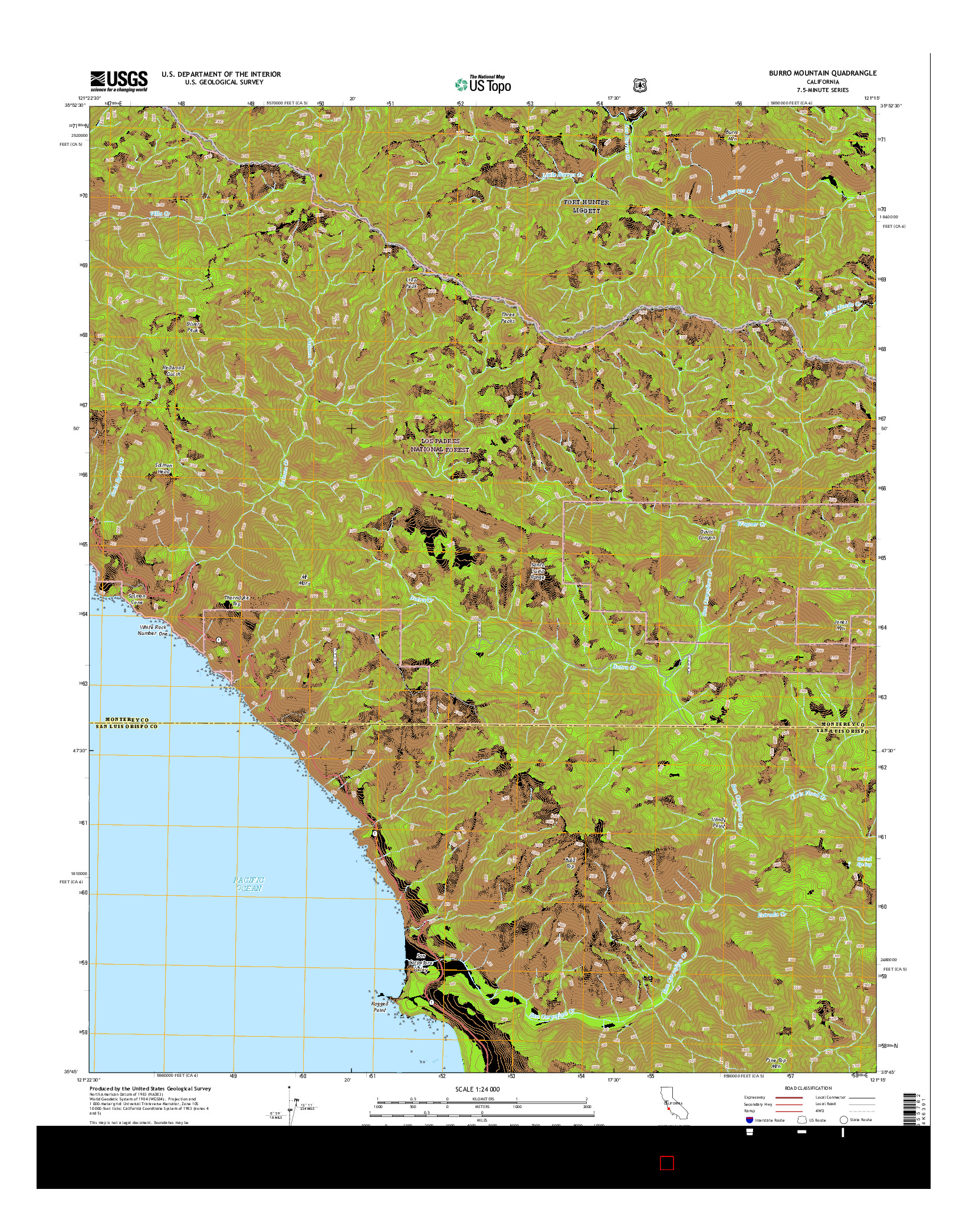 USGS US TOPO 7.5-MINUTE MAP FOR BURRO MOUNTAIN, CA 2015