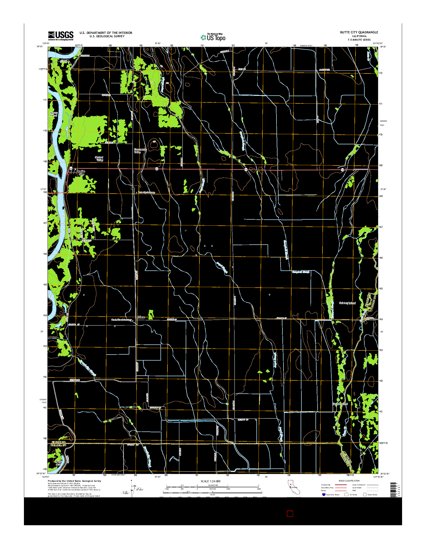 USGS US TOPO 7.5-MINUTE MAP FOR BUTTE CITY, CA 2015