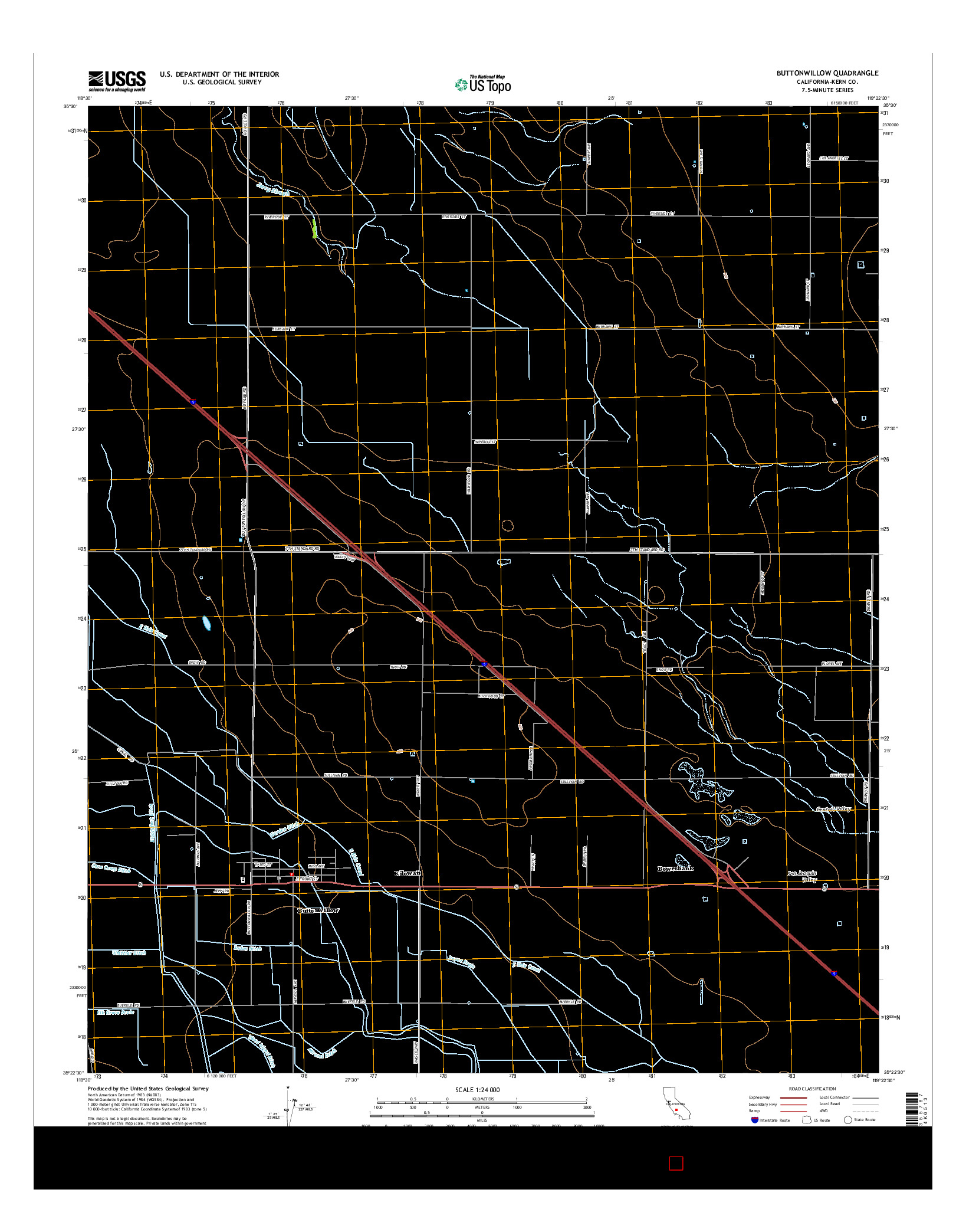 USGS US TOPO 7.5-MINUTE MAP FOR BUTTONWILLOW, CA 2015