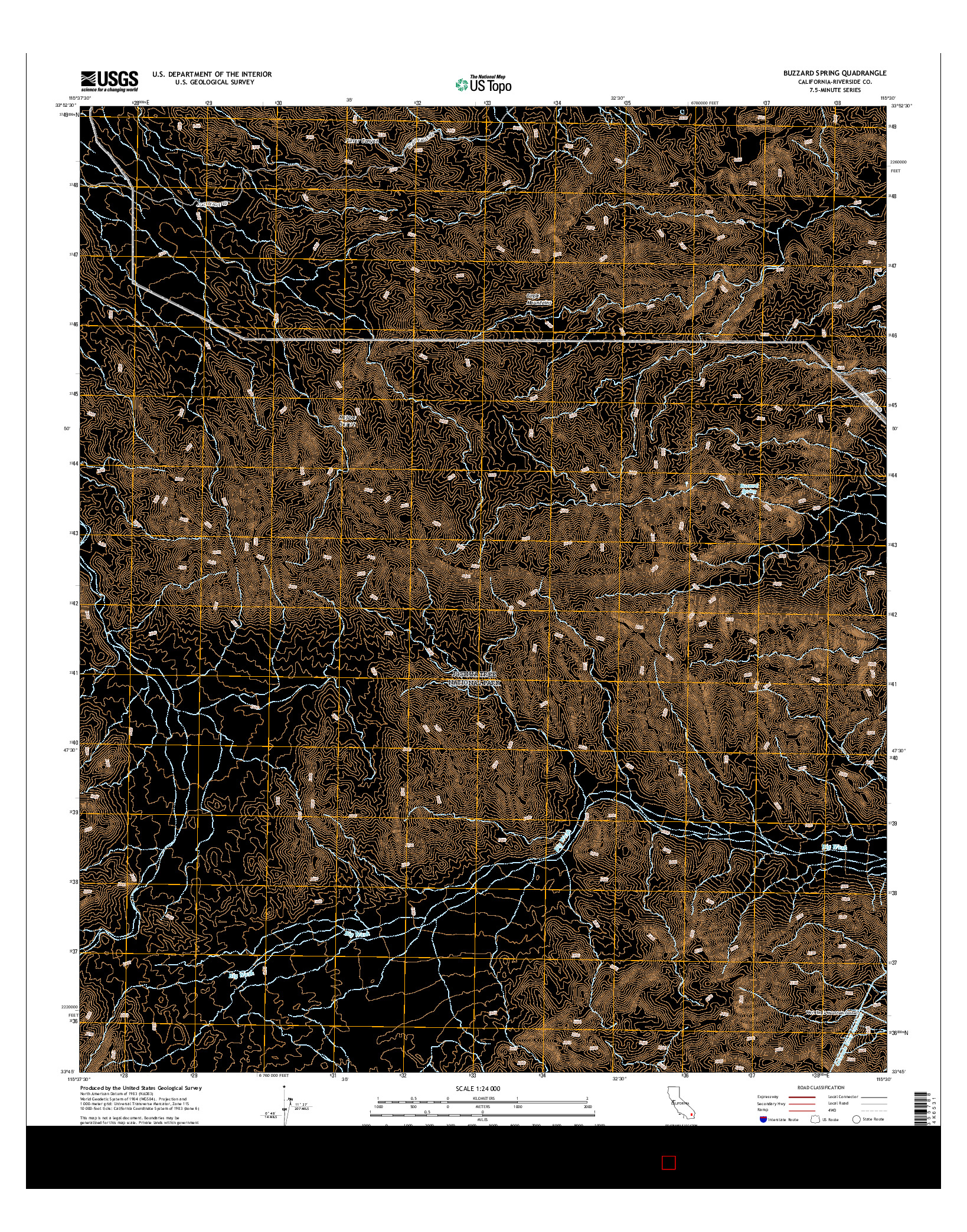 USGS US TOPO 7.5-MINUTE MAP FOR BUZZARD SPRING, CA 2015