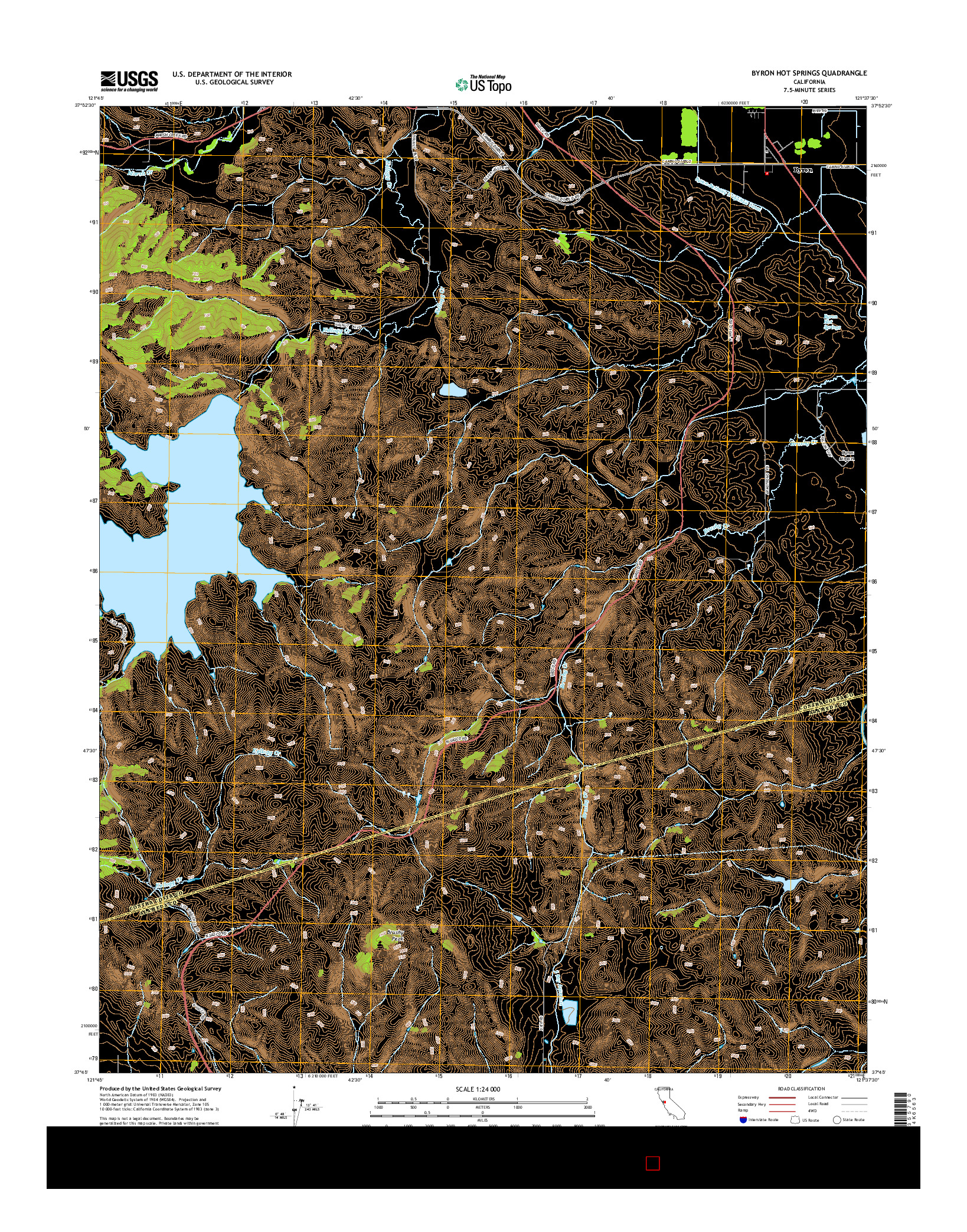 USGS US TOPO 7.5-MINUTE MAP FOR BYRON HOT SPRINGS, CA 2015