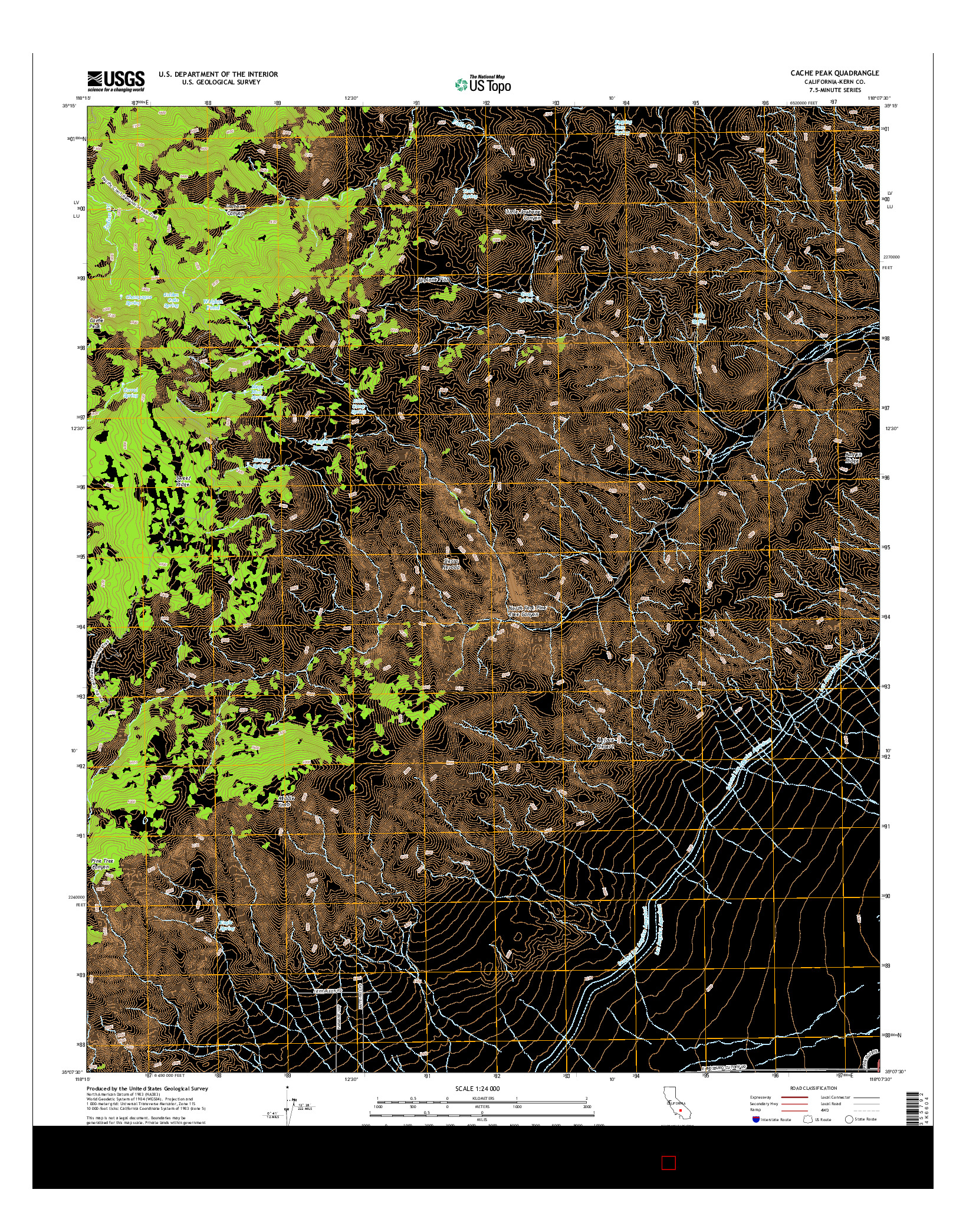 USGS US TOPO 7.5-MINUTE MAP FOR CACHE PEAK, CA 2015