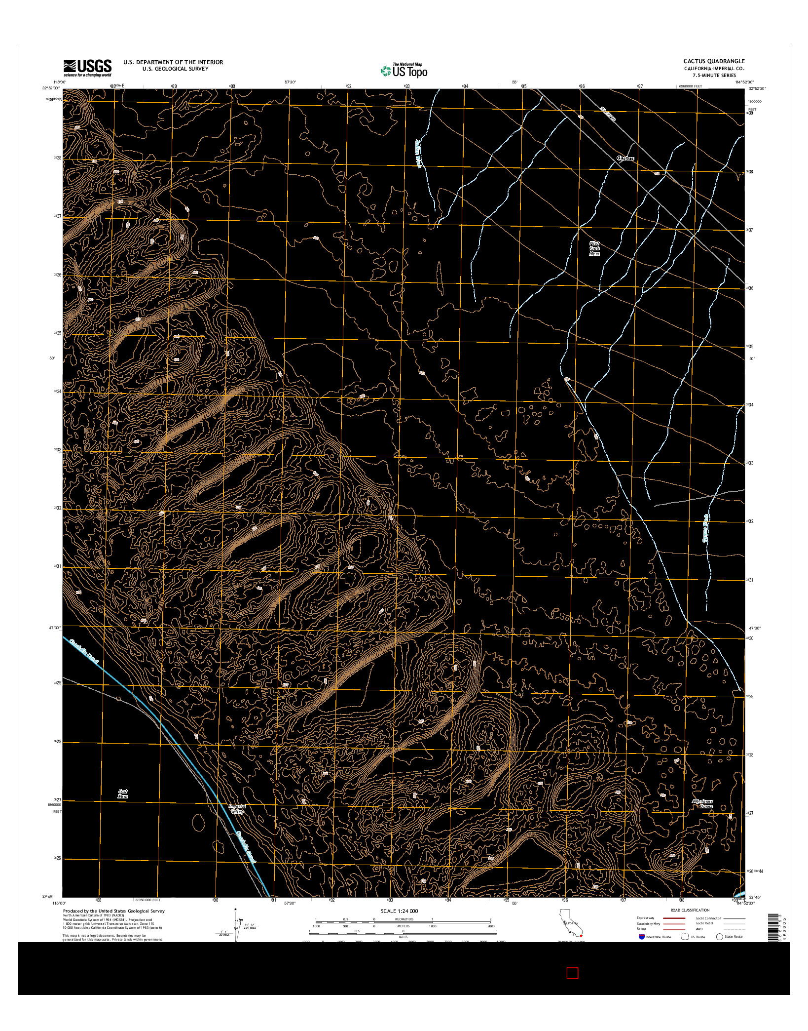 USGS US TOPO 7.5-MINUTE MAP FOR CACTUS, CA 2015