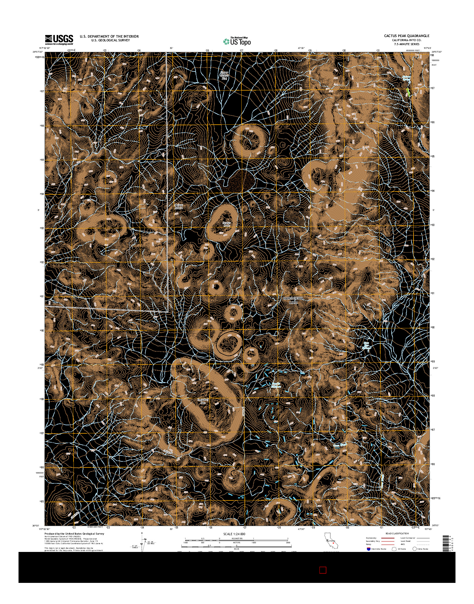 USGS US TOPO 7.5-MINUTE MAP FOR CACTUS PEAK, CA 2015