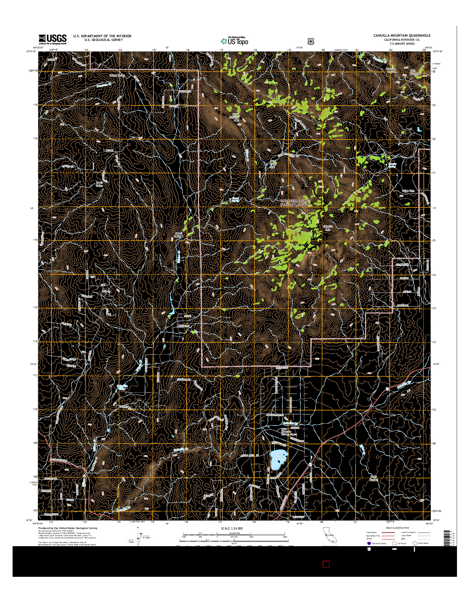 USGS US TOPO 7.5-MINUTE MAP FOR CAHUILLA MOUNTAIN, CA 2015