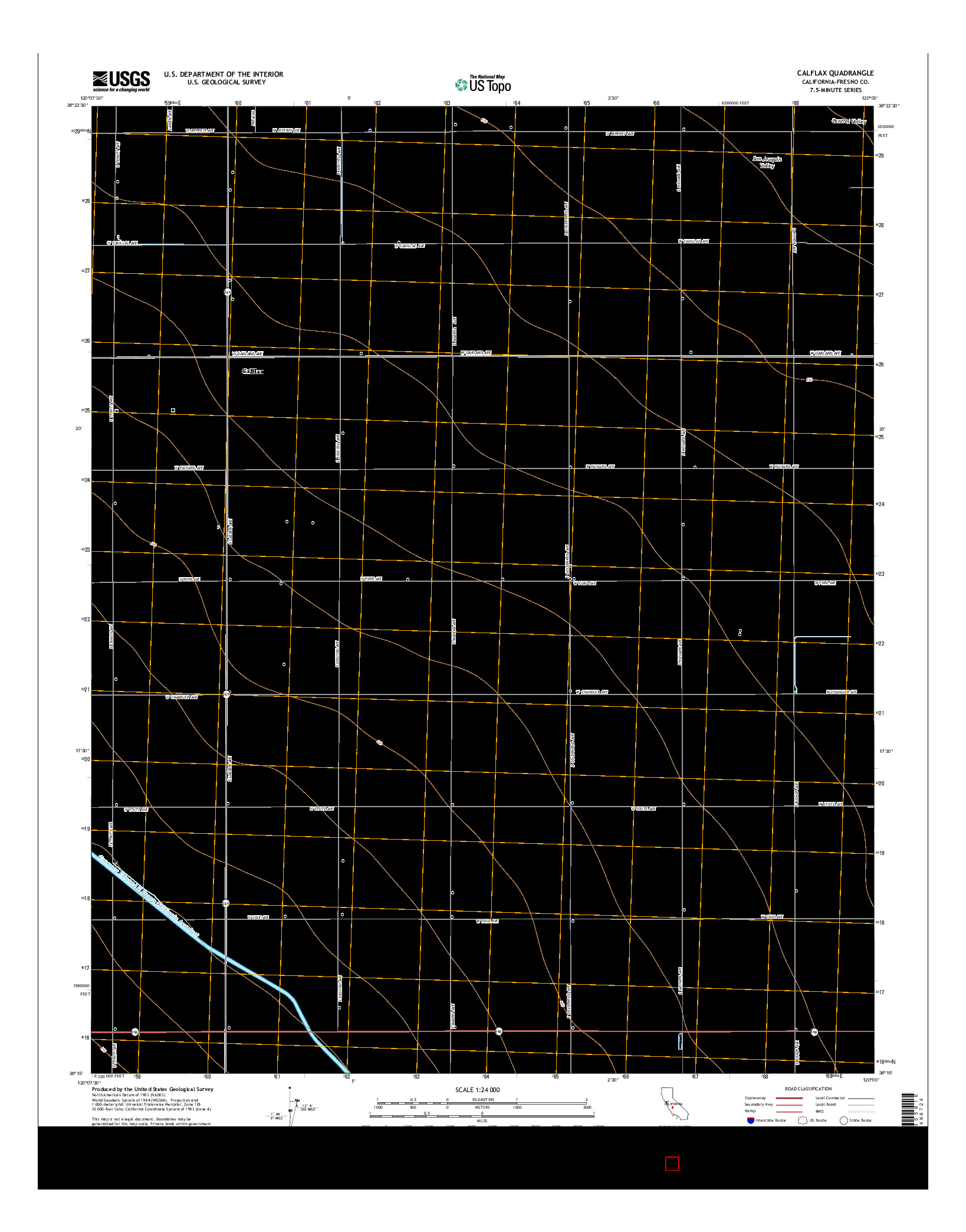 USGS US TOPO 7.5-MINUTE MAP FOR CALFLAX, CA 2015