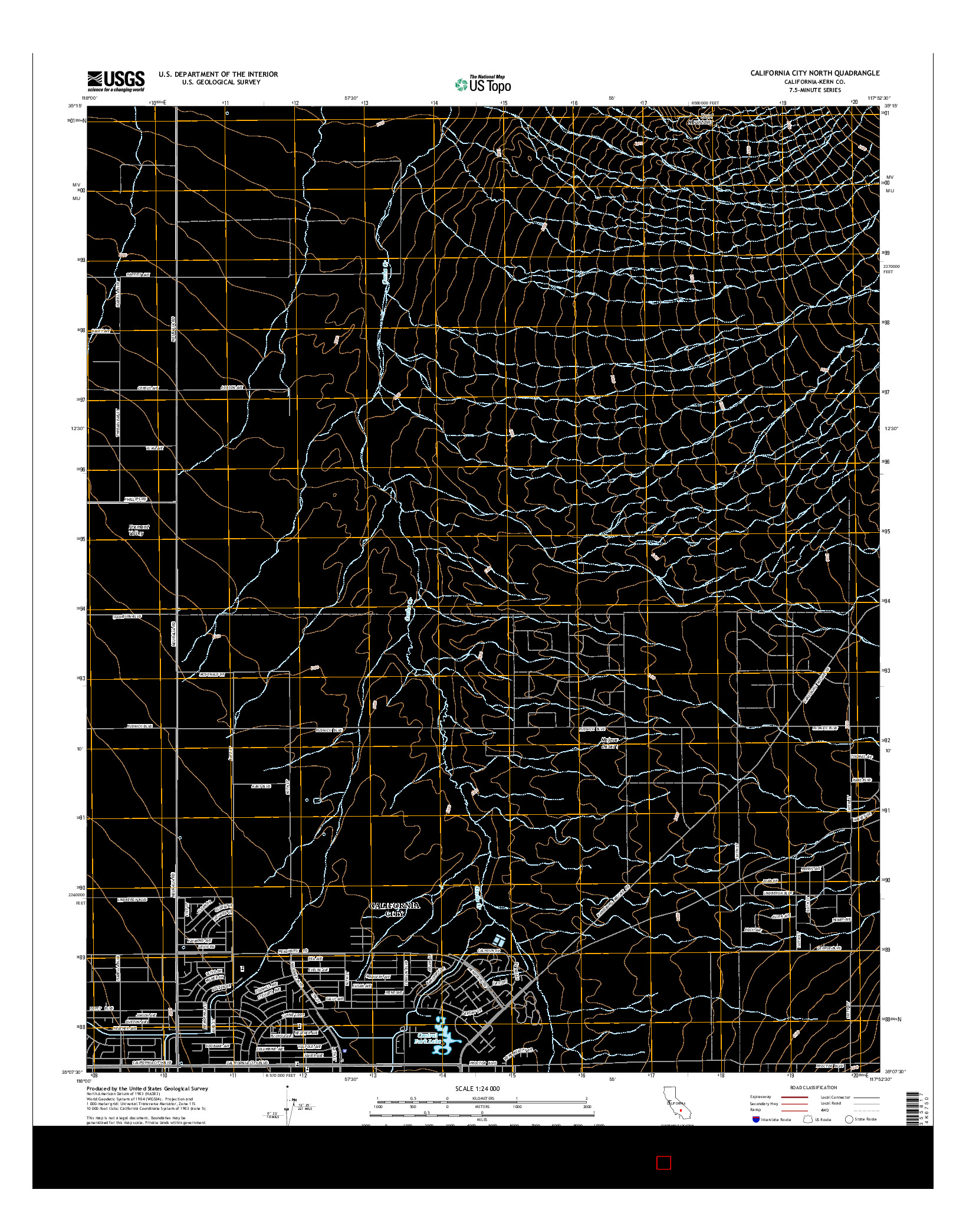 USGS US TOPO 7.5-MINUTE MAP FOR CALIFORNIA CITY NORTH, CA 2015