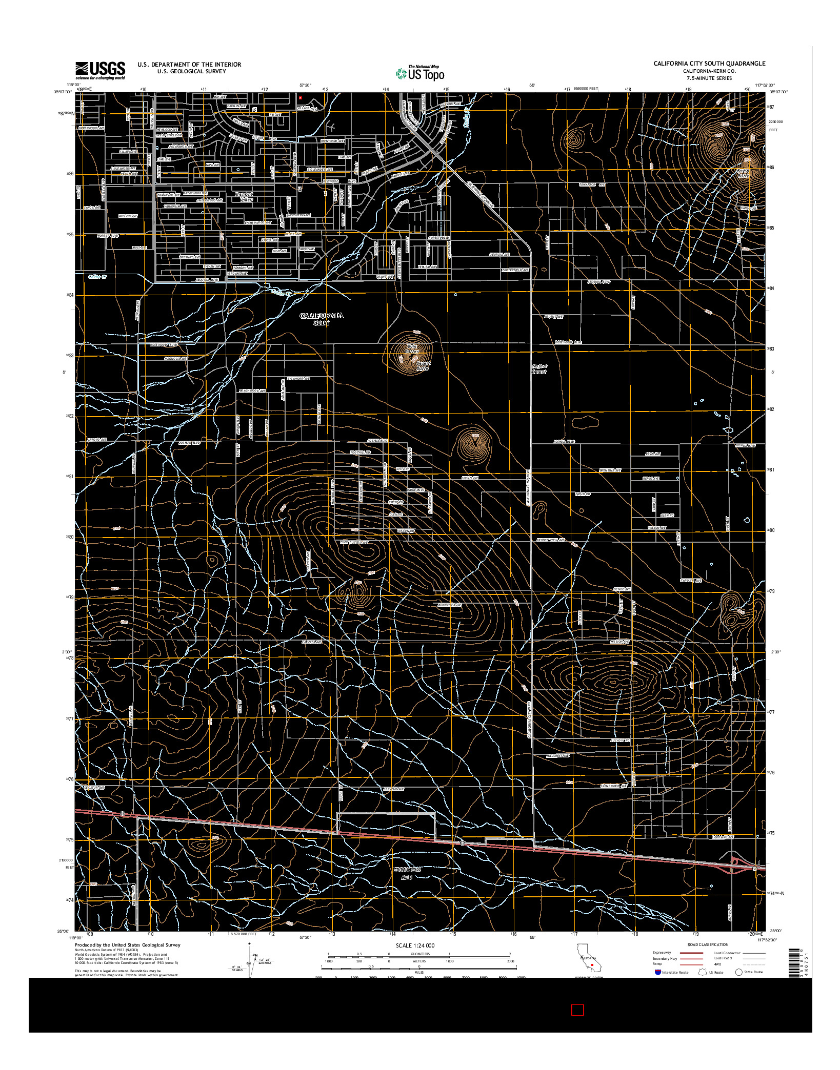 USGS US TOPO 7.5-MINUTE MAP FOR CALIFORNIA CITY SOUTH, CA 2015