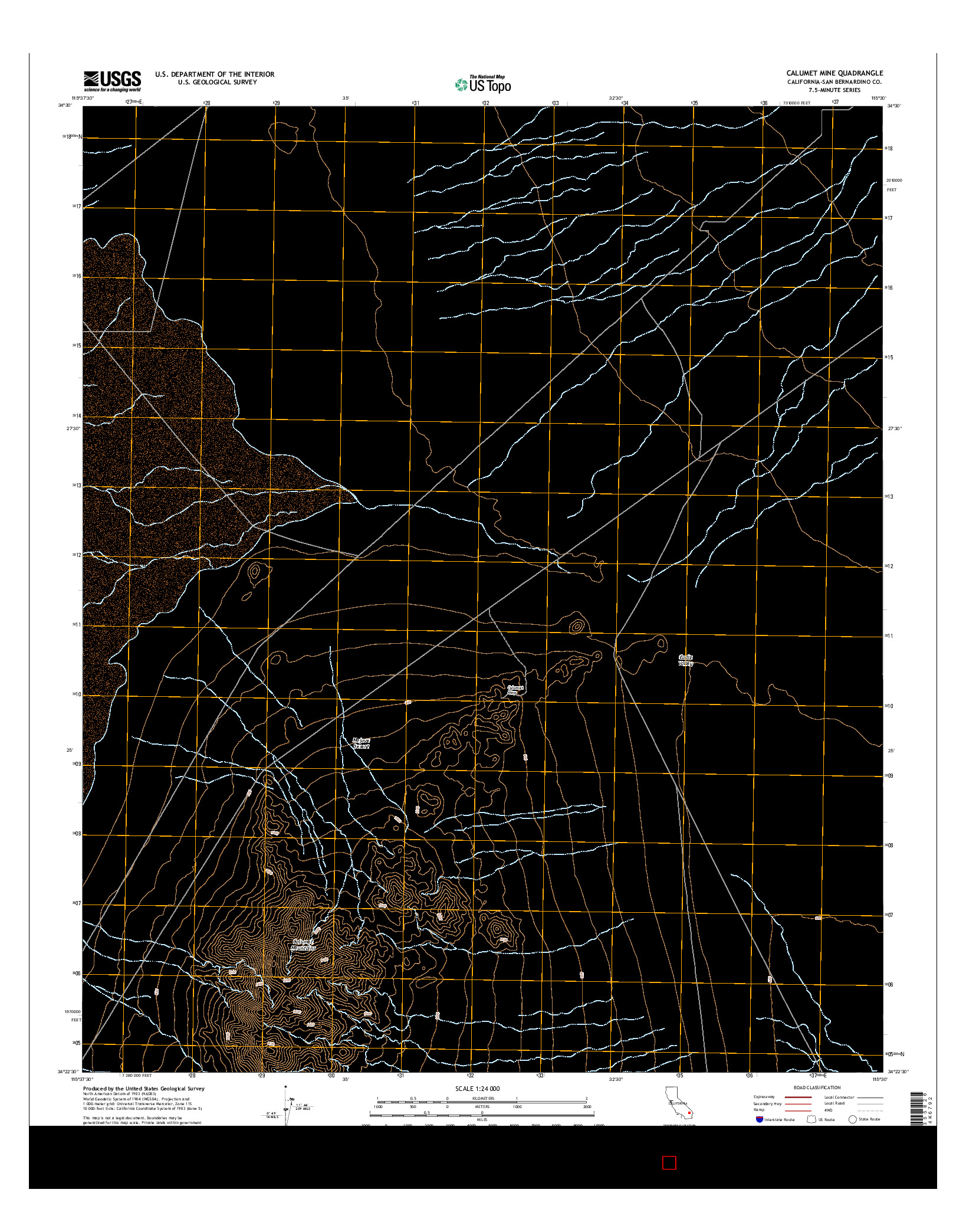 USGS US TOPO 7.5-MINUTE MAP FOR CALUMET MINE, CA 2015