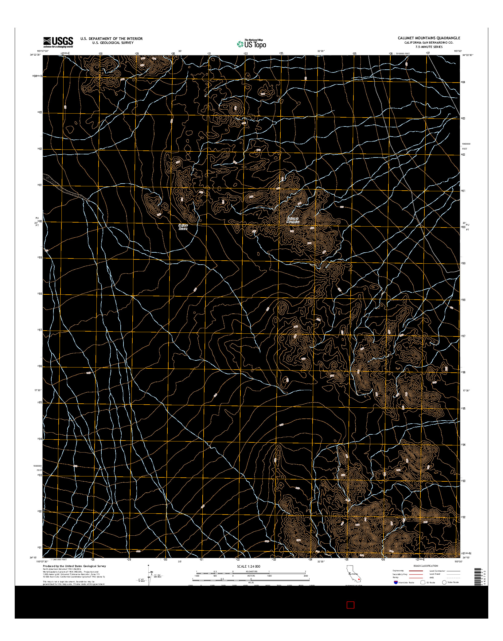 USGS US TOPO 7.5-MINUTE MAP FOR CALUMET MOUNTAINS, CA 2015